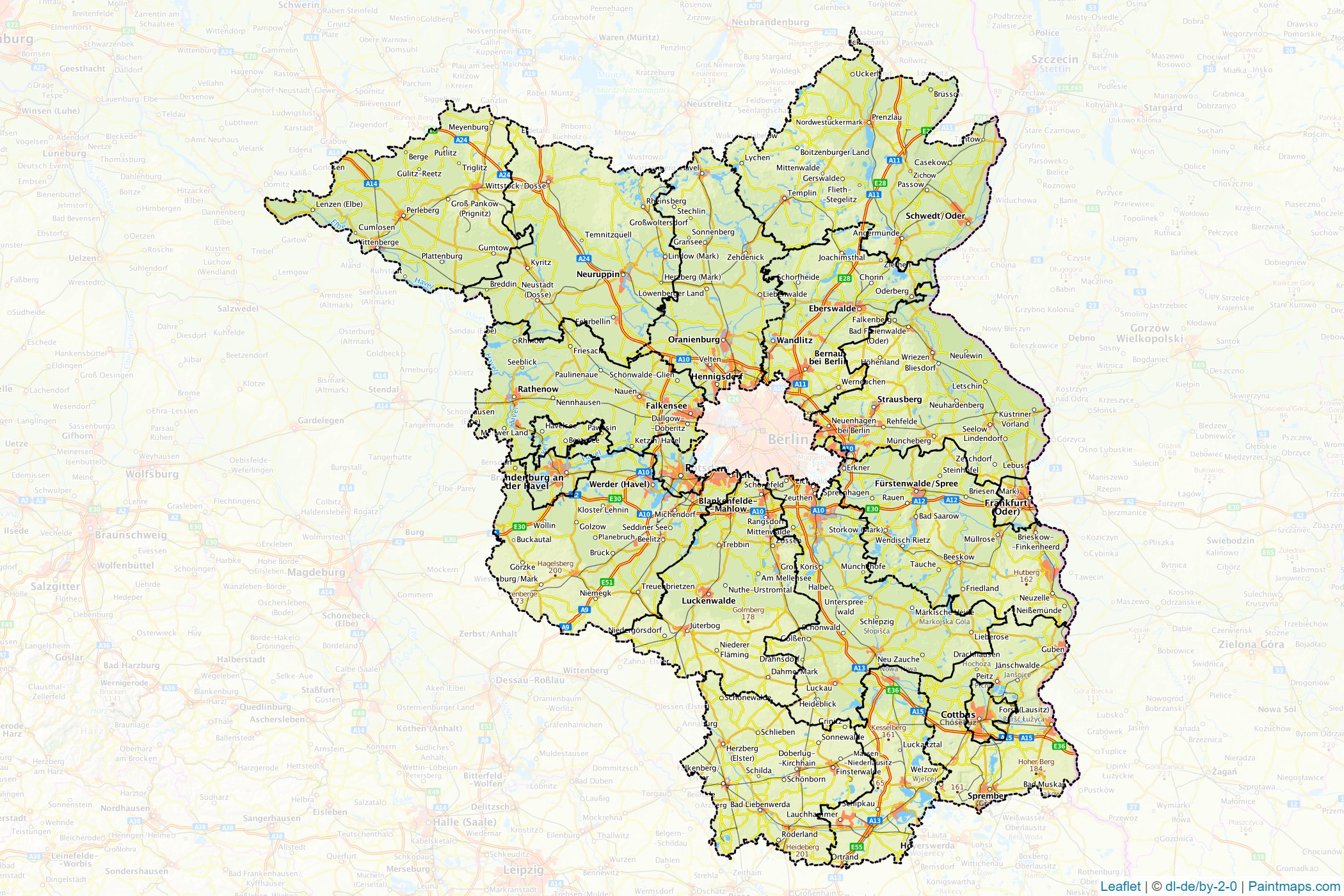 Brandenburg (Germany) Map Cropping Samples-1