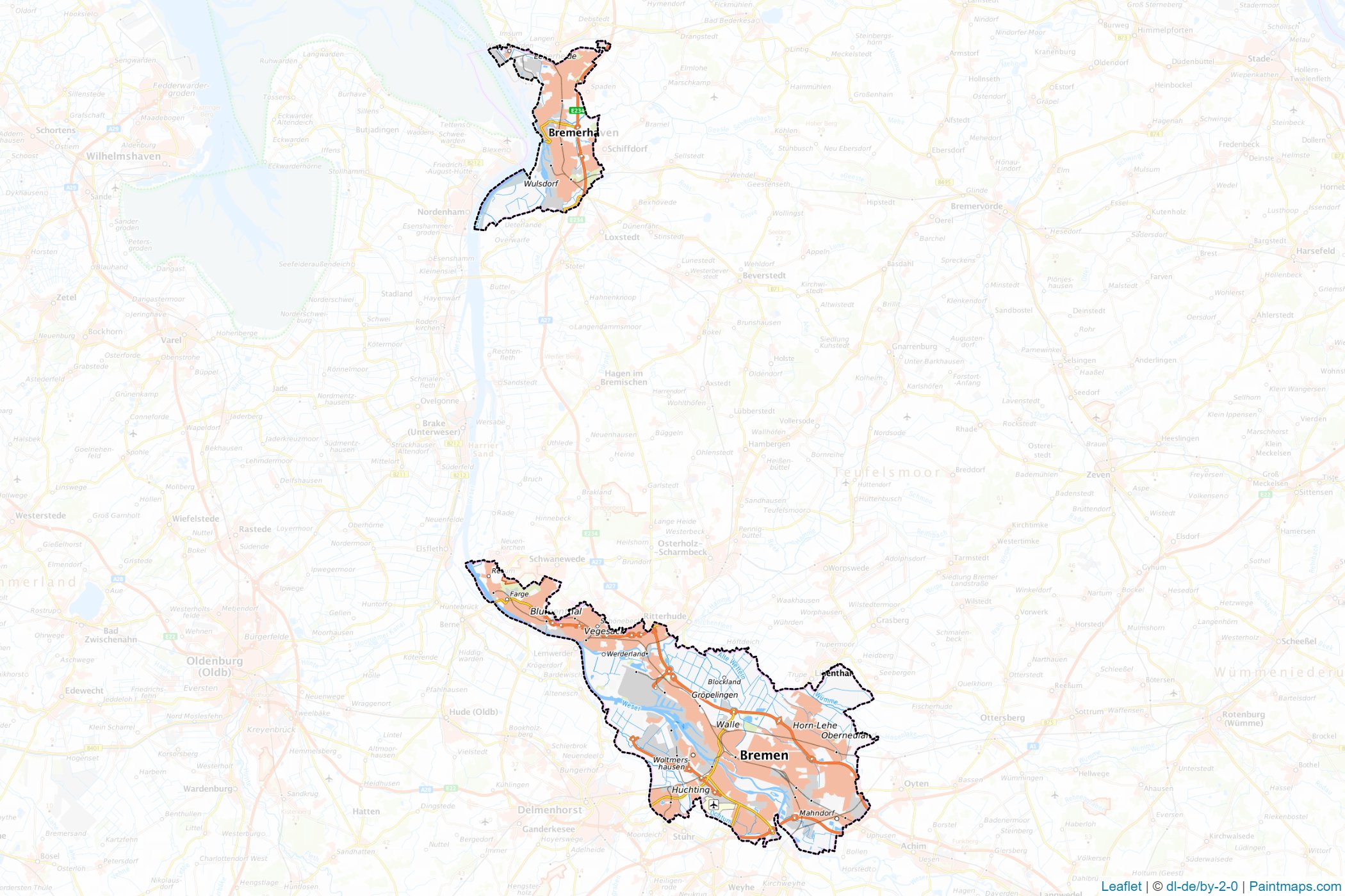 Bremen (Germany) Map Cropping Samples-1