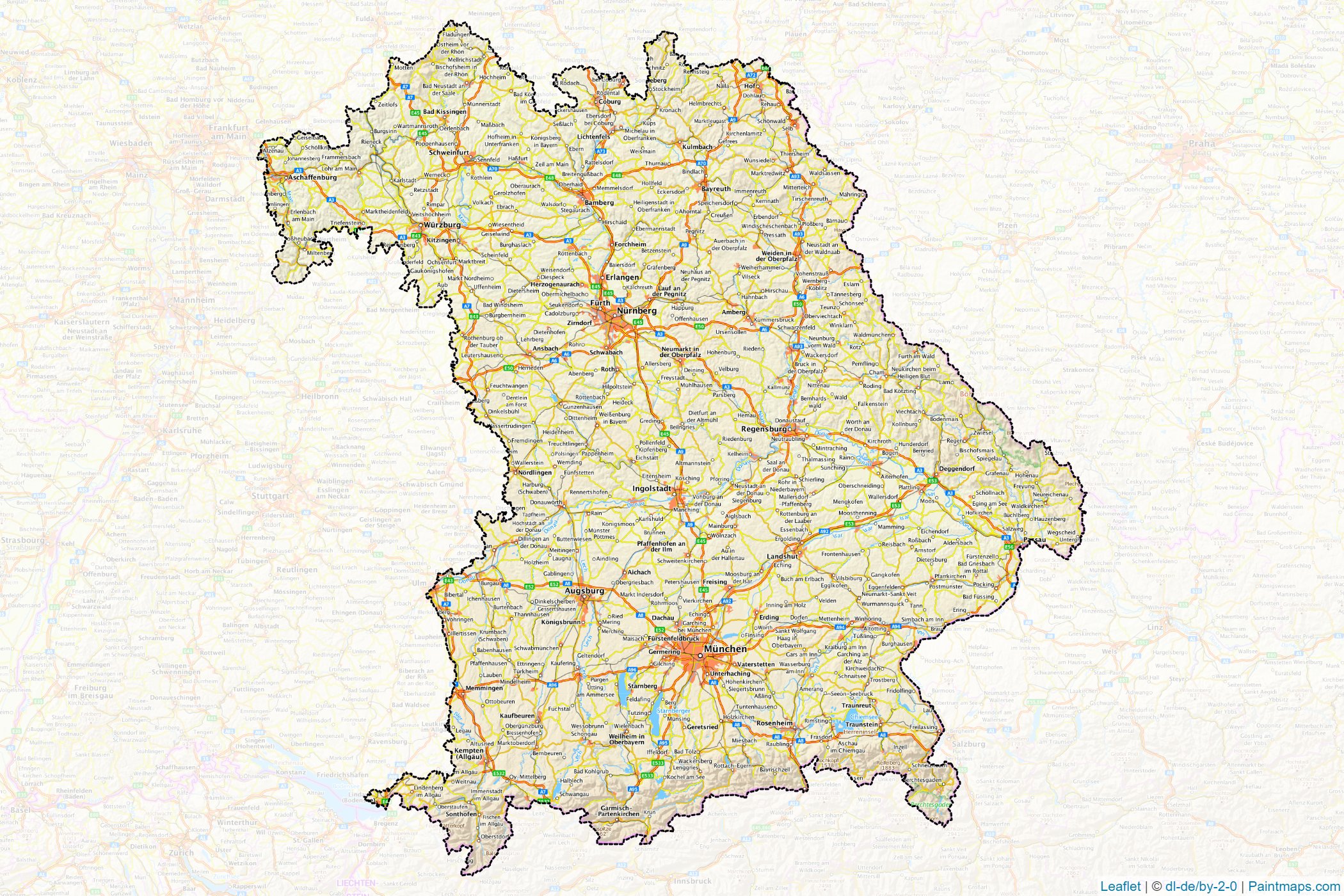 Bavaria (Germany) Map Cropping Samples-1