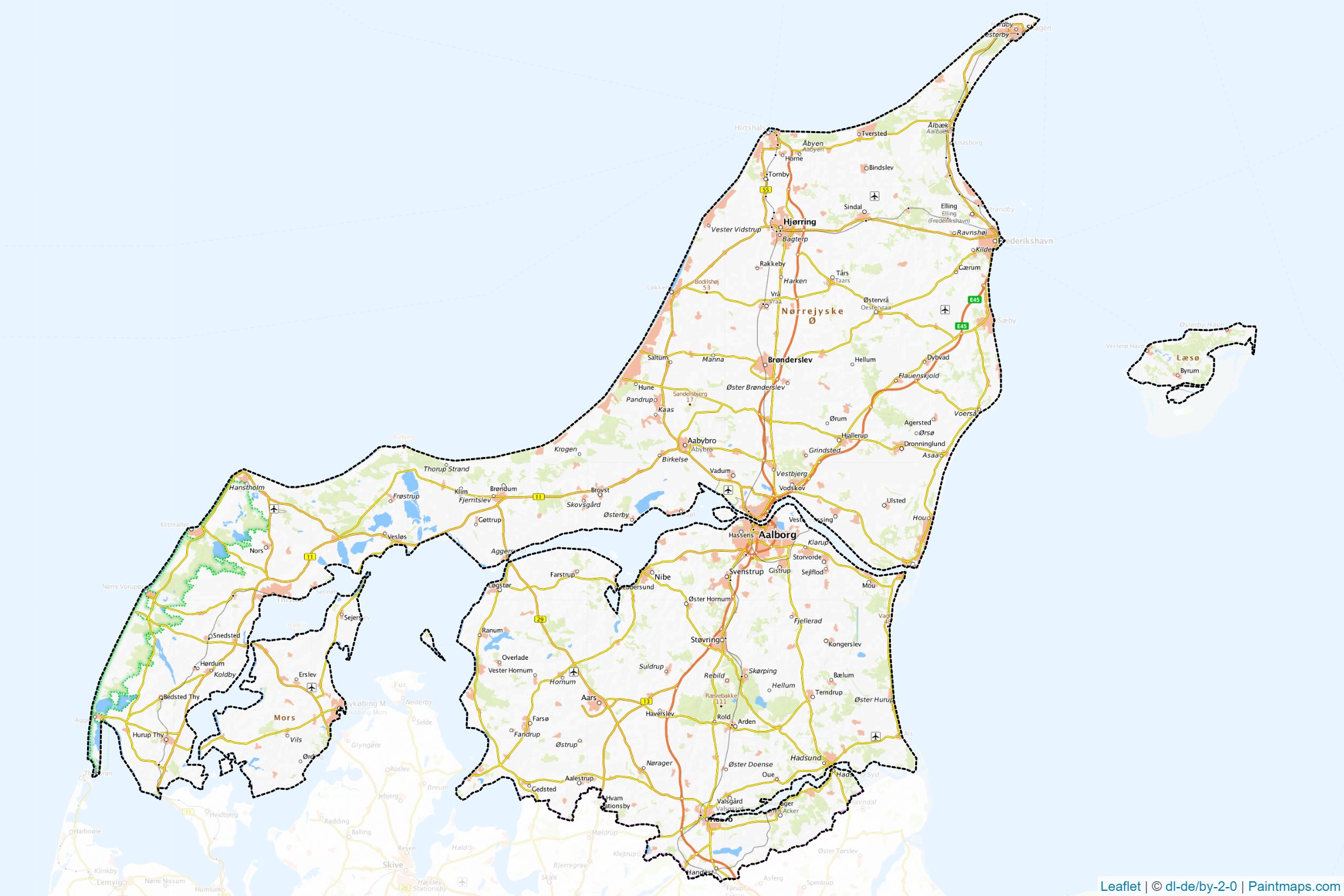 North Jutland (Denmark) Map Cropping Samples-1