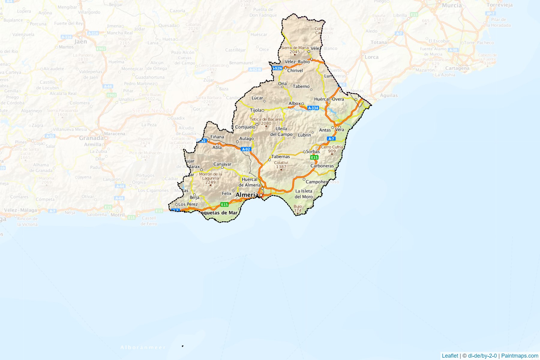 Almeria (Andalusia) Map Cropping Samples-1