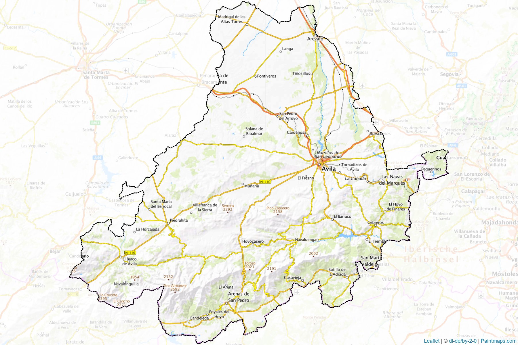 Avila (Castile and Leon) Map Cropping Samples-1