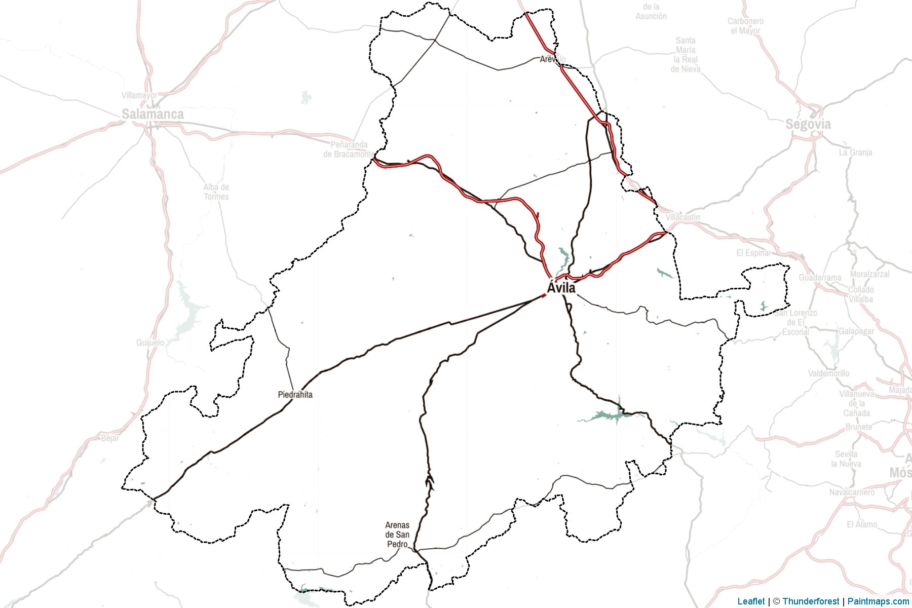 Muestras de recorte de mapas Avila (Castile and Leon)-2