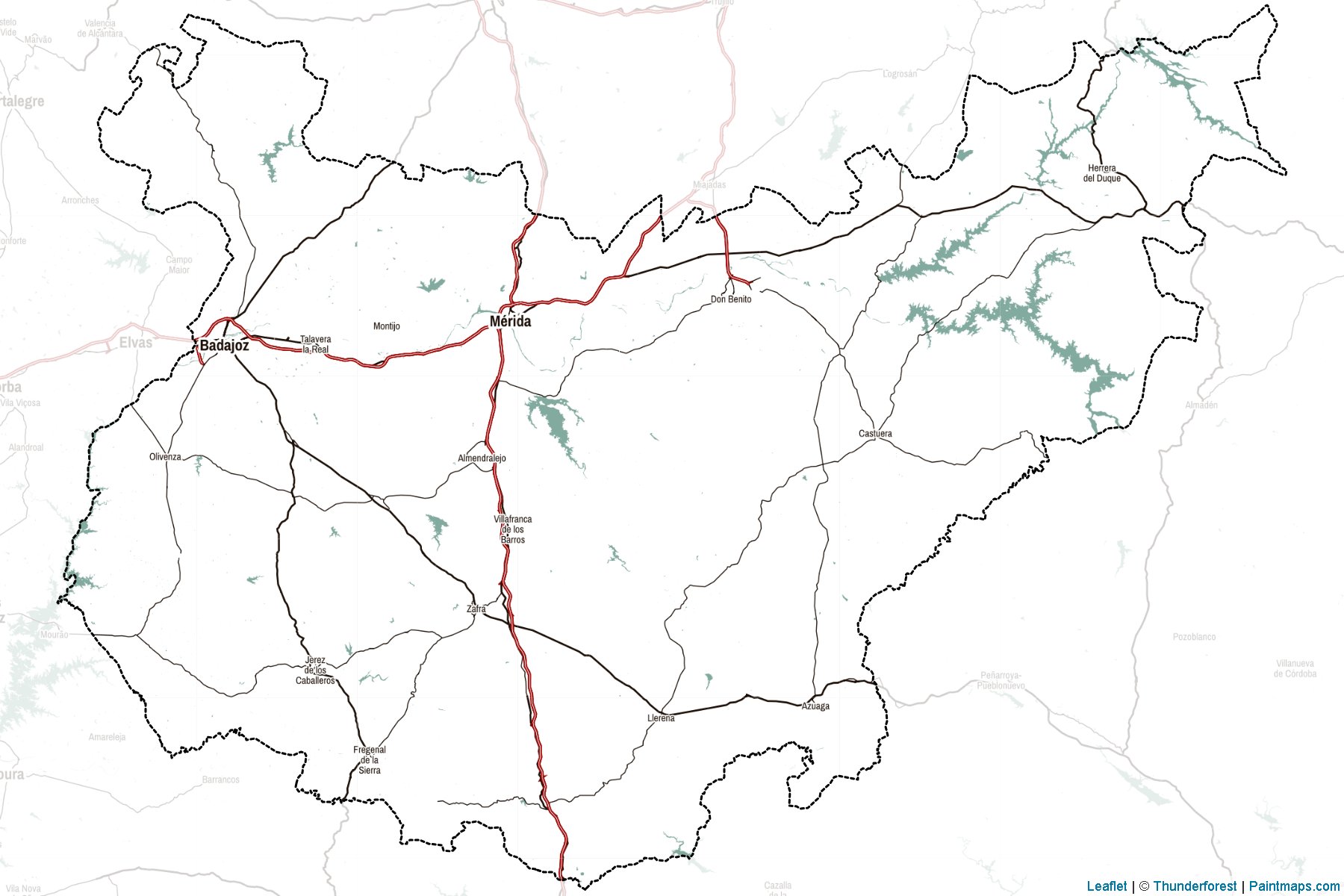 Muestras de recorte de mapas Badajoz (Extremadura)-2