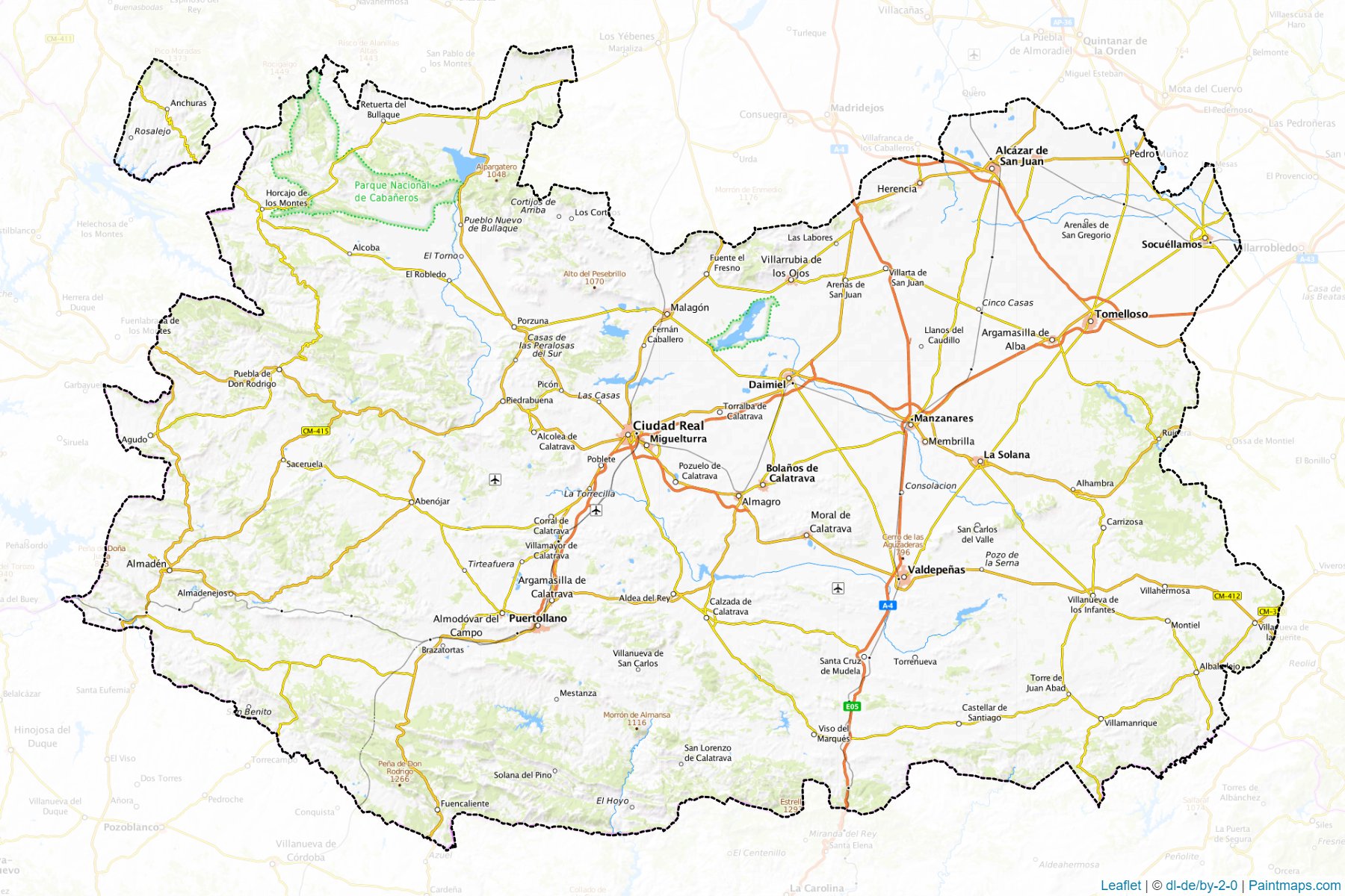 Ciudad Real (Castile–La Mancha) Map Cropping Samples-1