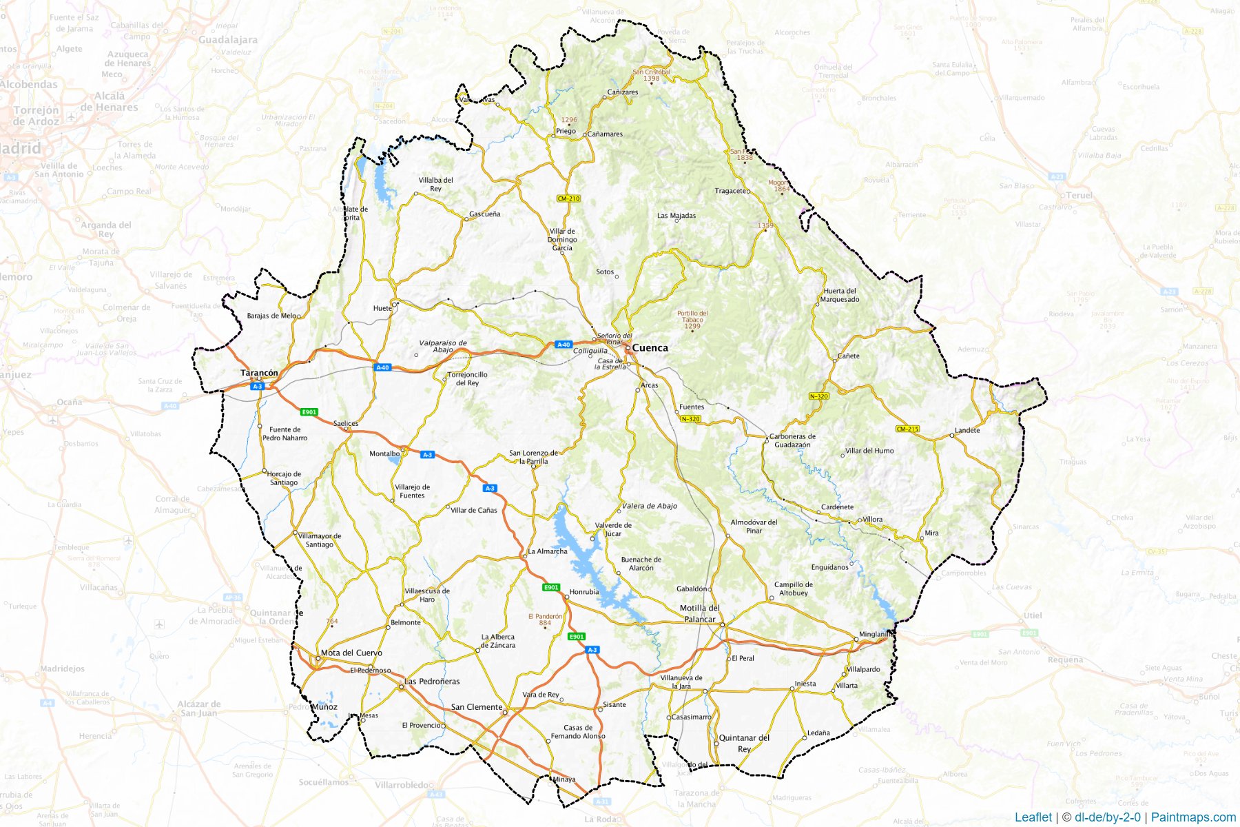 Muestras de recorte de mapas Cuenca (Castile–La Mancha)-1