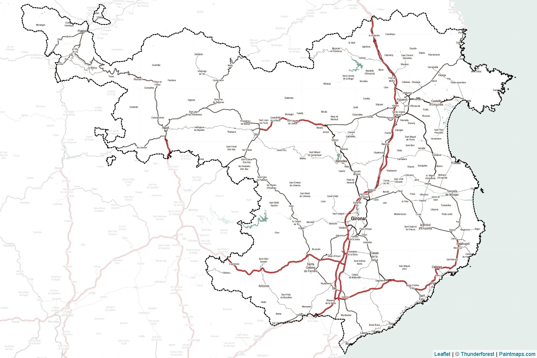 Muestras de recorte de mapas Girona (Catalonia)-2