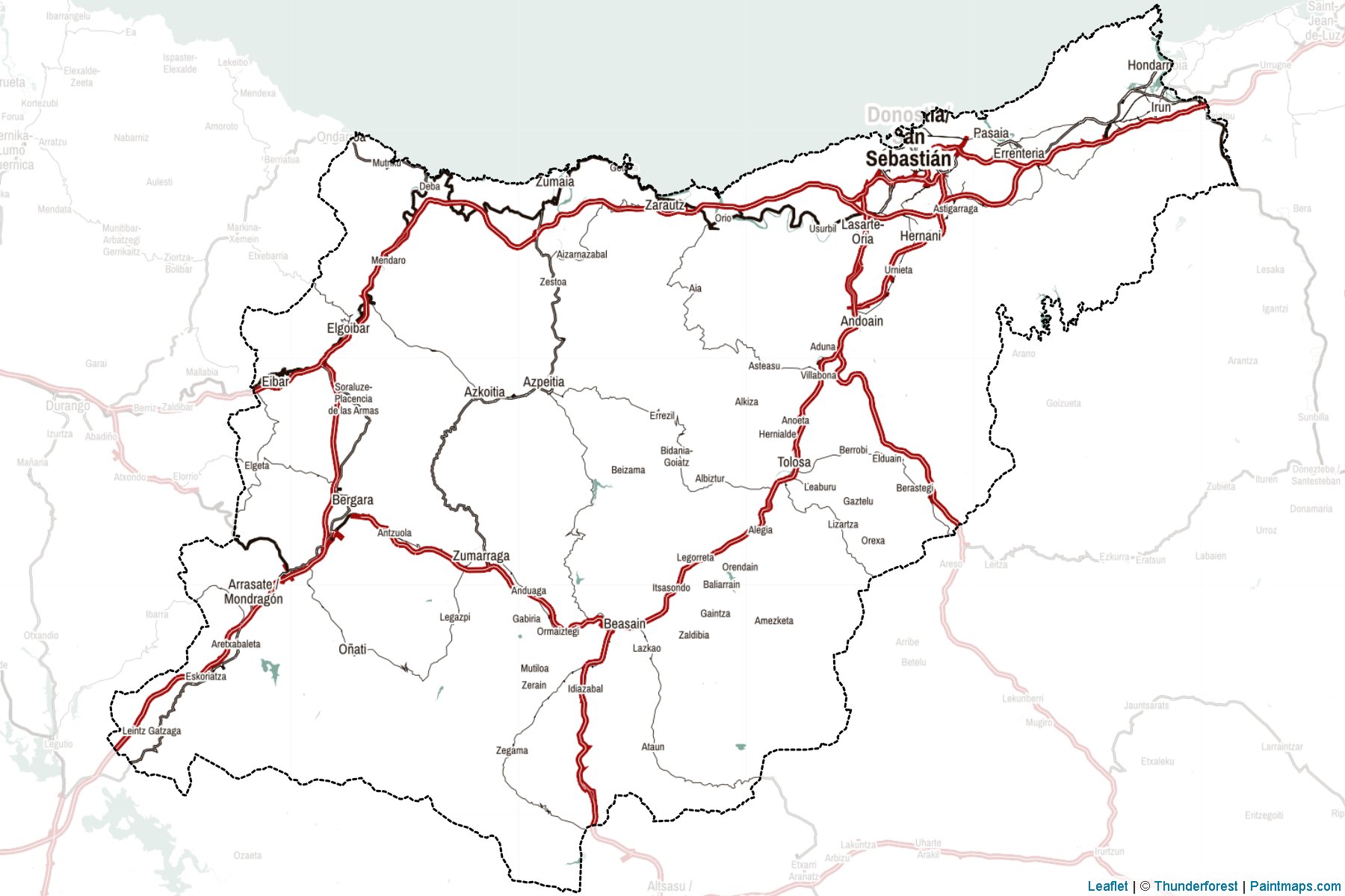 Guipúzcoa ili (Bask Bölgesi) Haritası Örnekleri-2