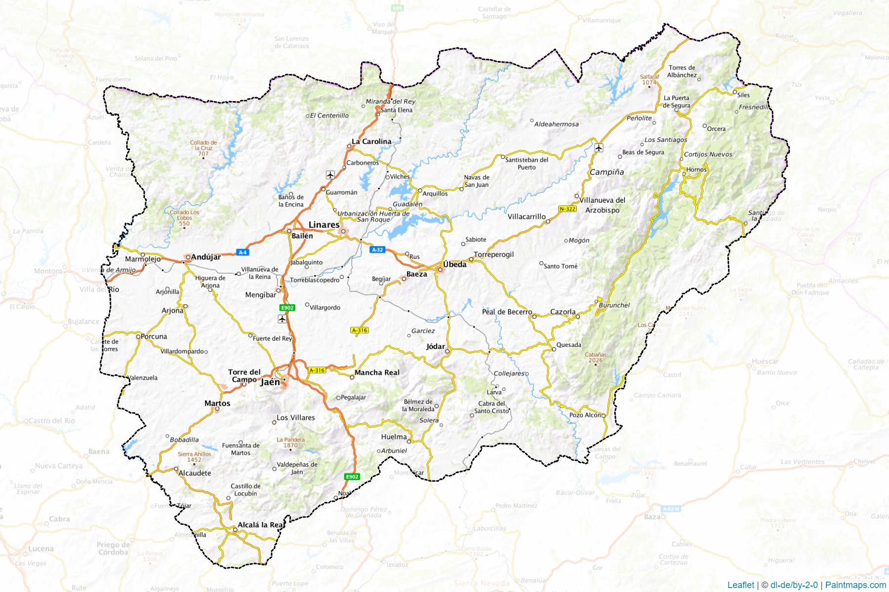 Jaen (Andalusia) Map Cropping Samples-1