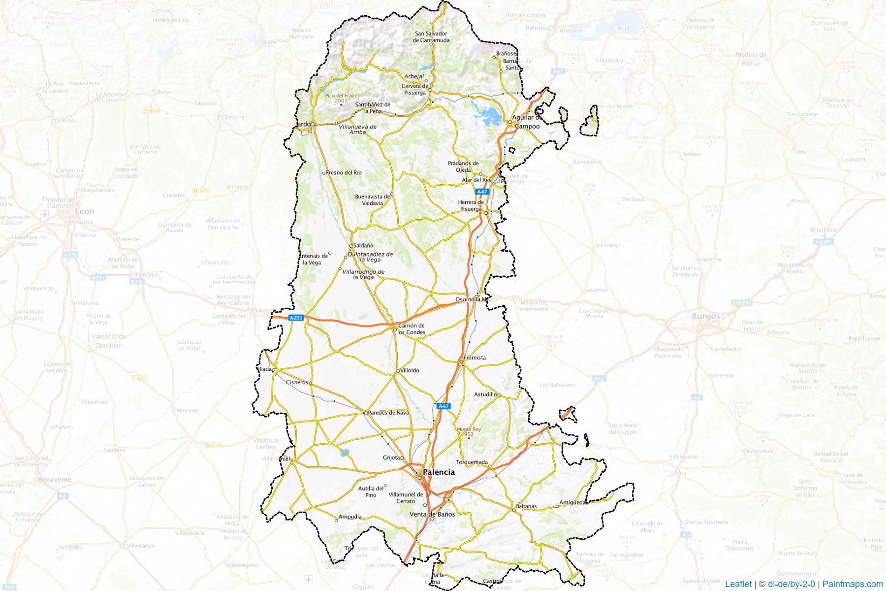 Palencia (Kastilya ve Leon) Haritası Örnekleri-1