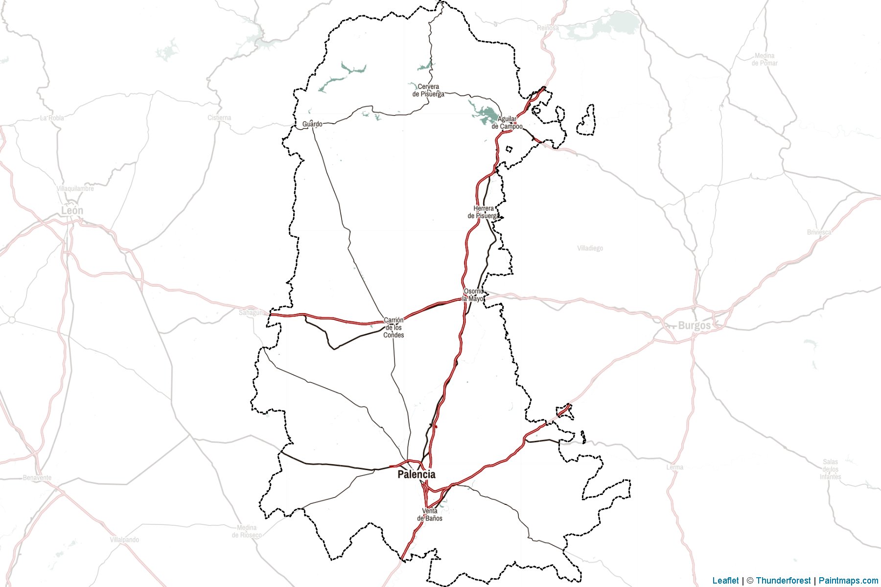 Palencia (Kastilya ve Leon) Haritası Örnekleri-2