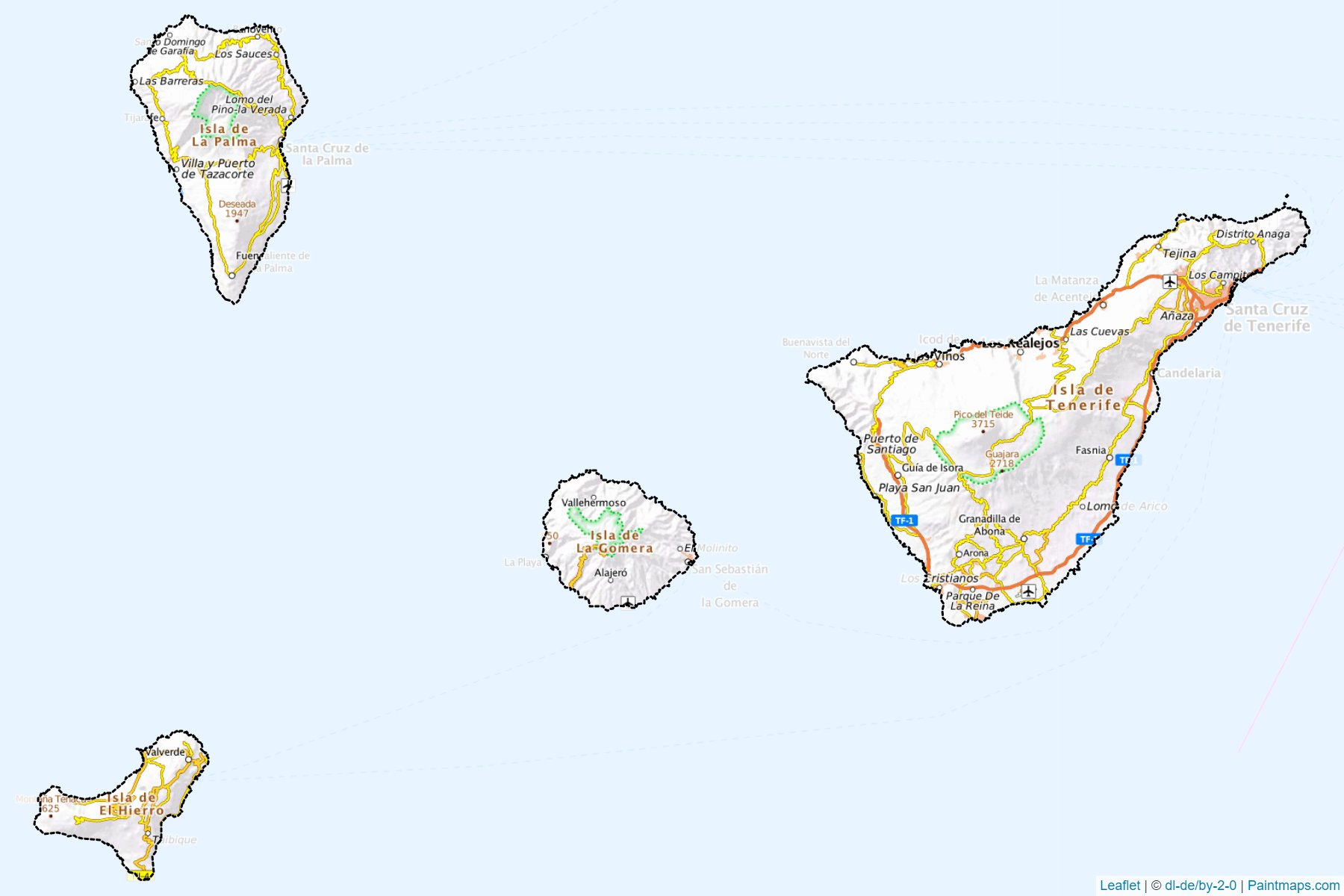 Santa Cruz de Tenerife (Canary Islands) Map Cropping Samples-1