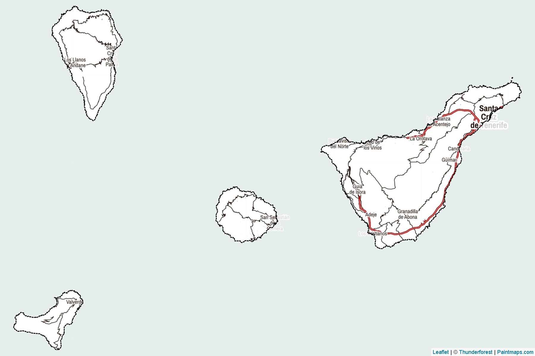 Muestras de recorte de mapas Santa Cruz de Tenerife (Canary Islands)-2