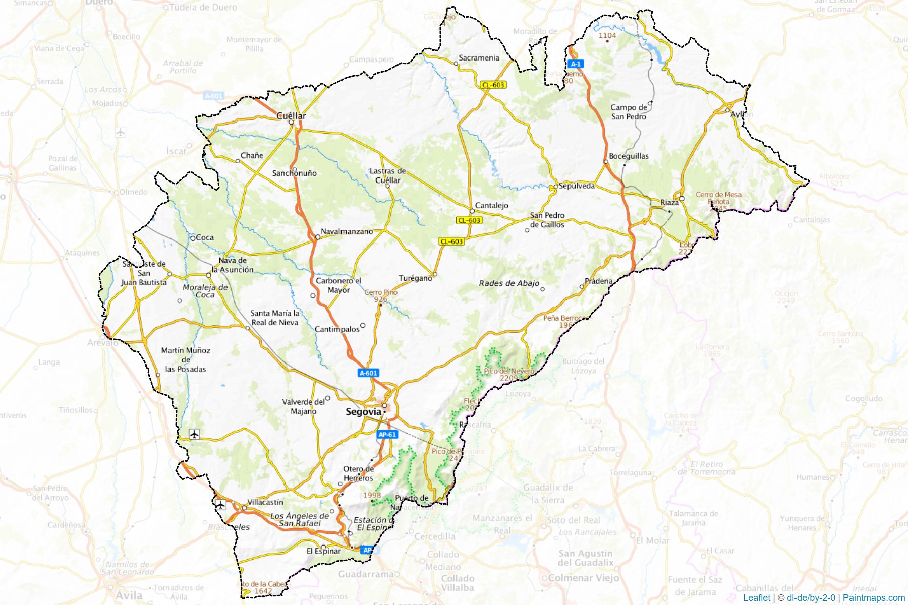 Segovia (Kastilya ve Leon) Haritası Örnekleri-1