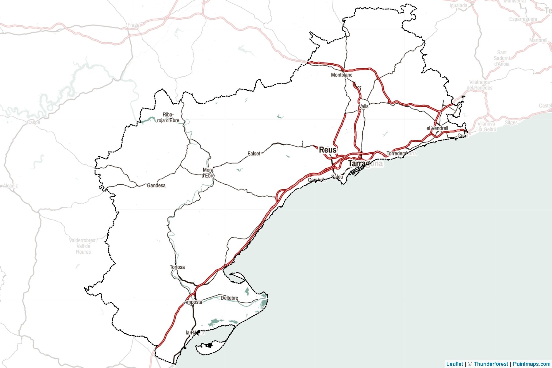 Muestras de recorte de mapas Tarragona (Catalonia)-2