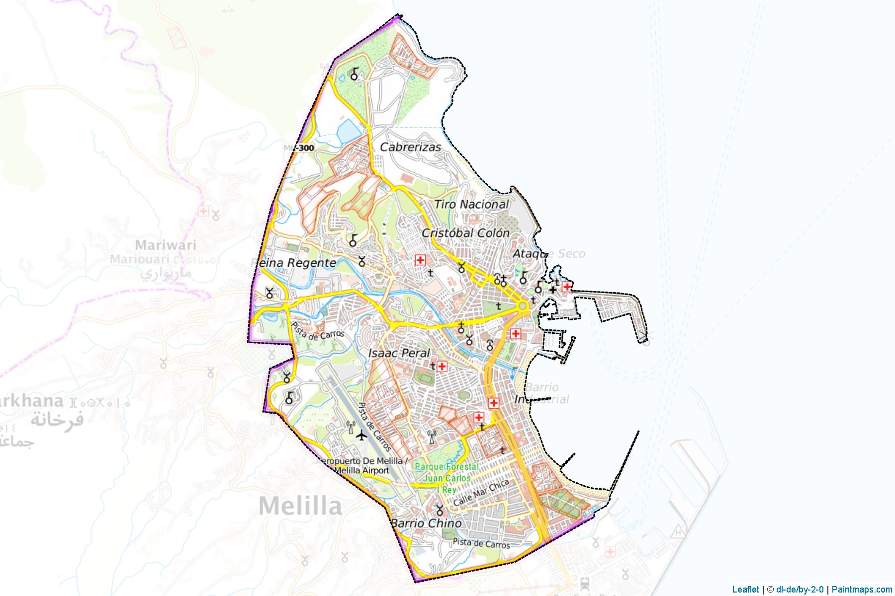 Melilla (Melilla) Haritası Örnekleri-1