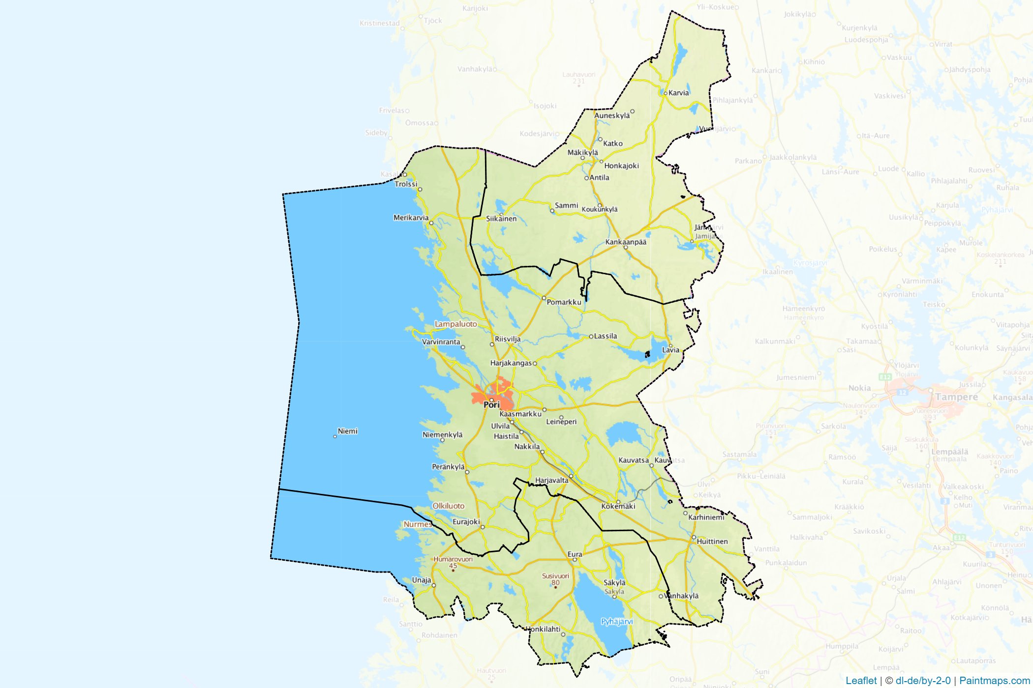 Satakunta (Southwest Finland) Map Cropping Samples-1