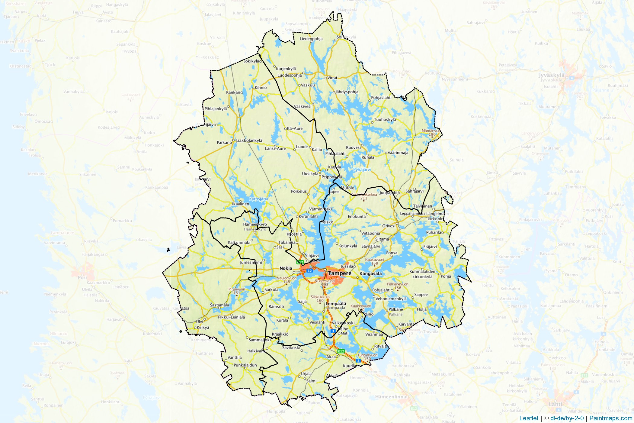 Pirkanmaa (West Finland) Map Cropping Samples-1