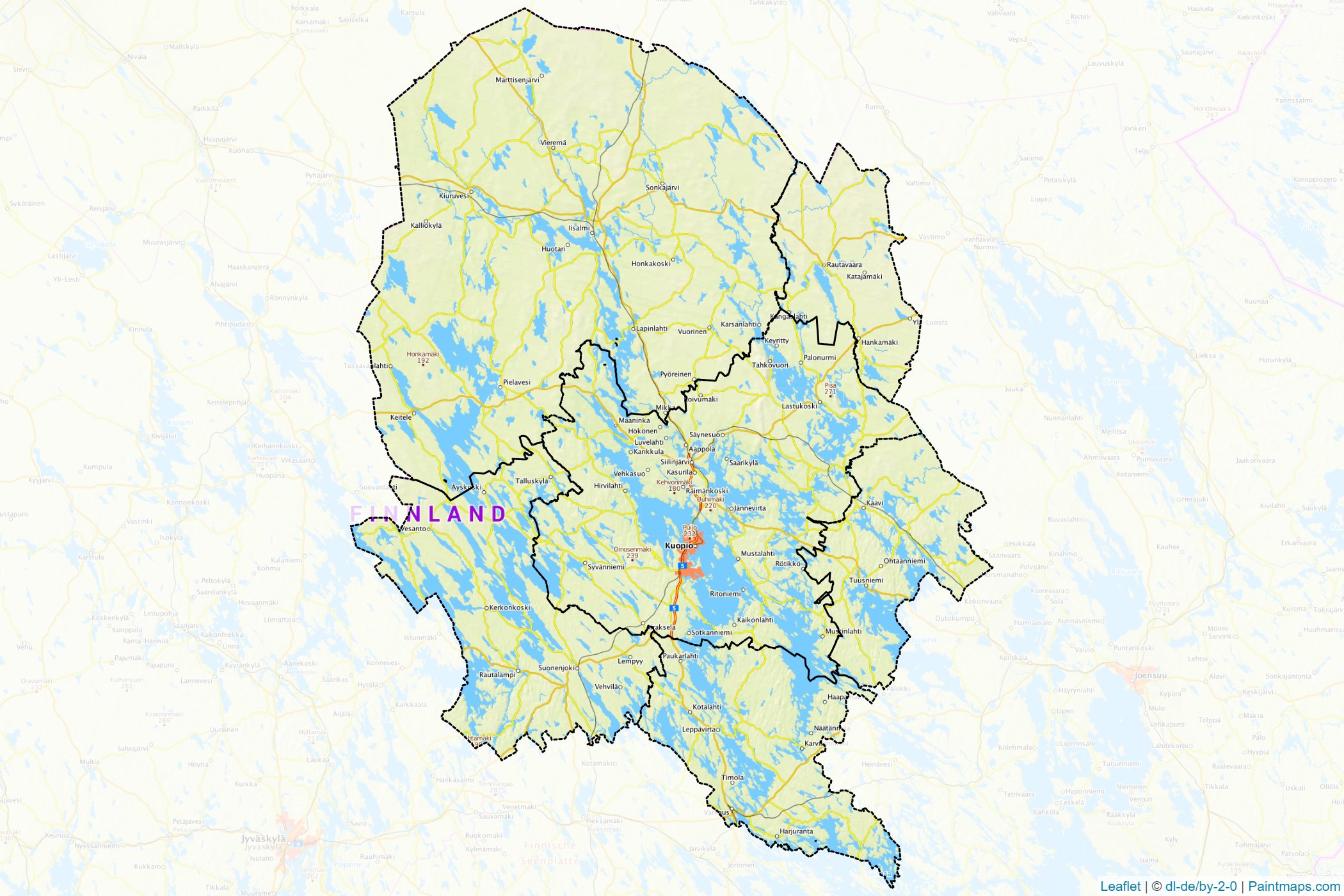 Northern Savonia (Eastern Finland) Map Cropping Samples-1