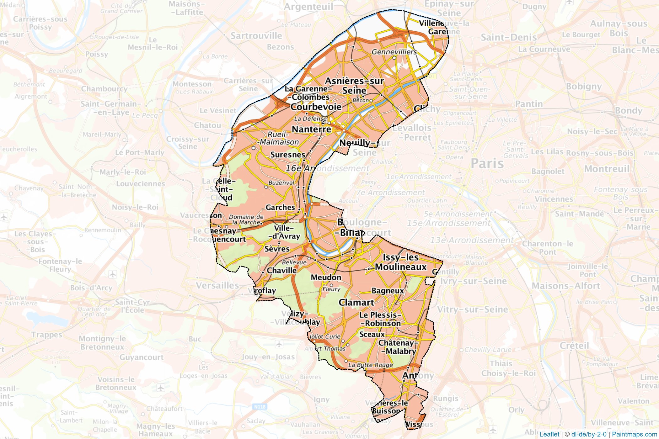 Hauts-de-Seine (Ile-of-France) Map Cropping Samples-1