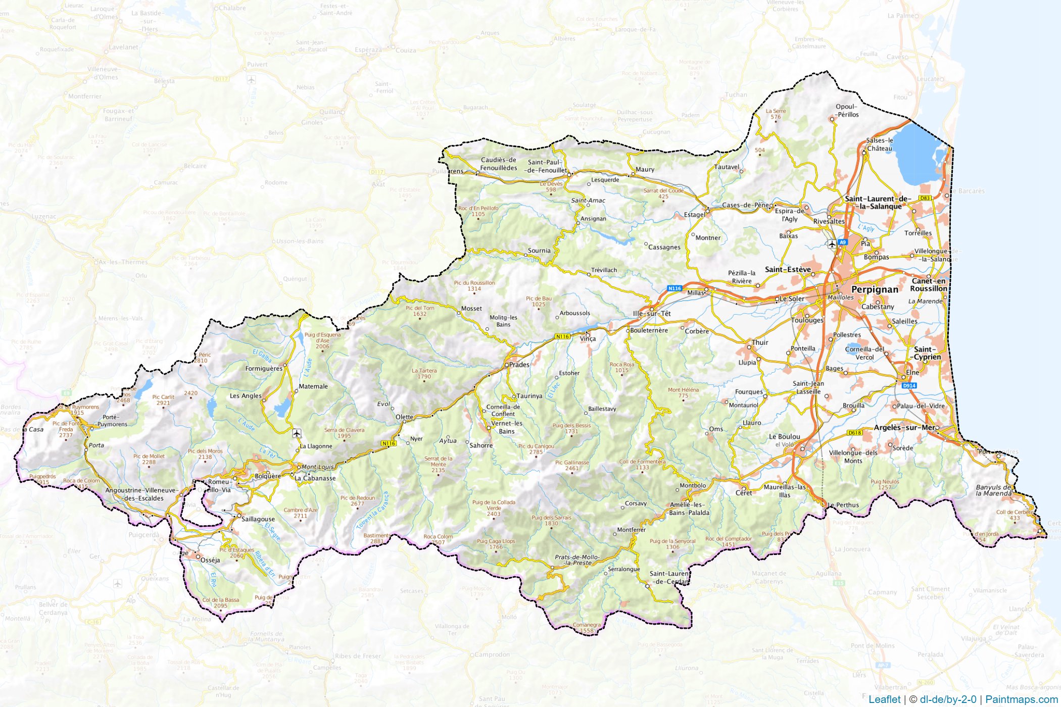 Pyrénées-Orientales (Occitania) Map Cropping Samples-1