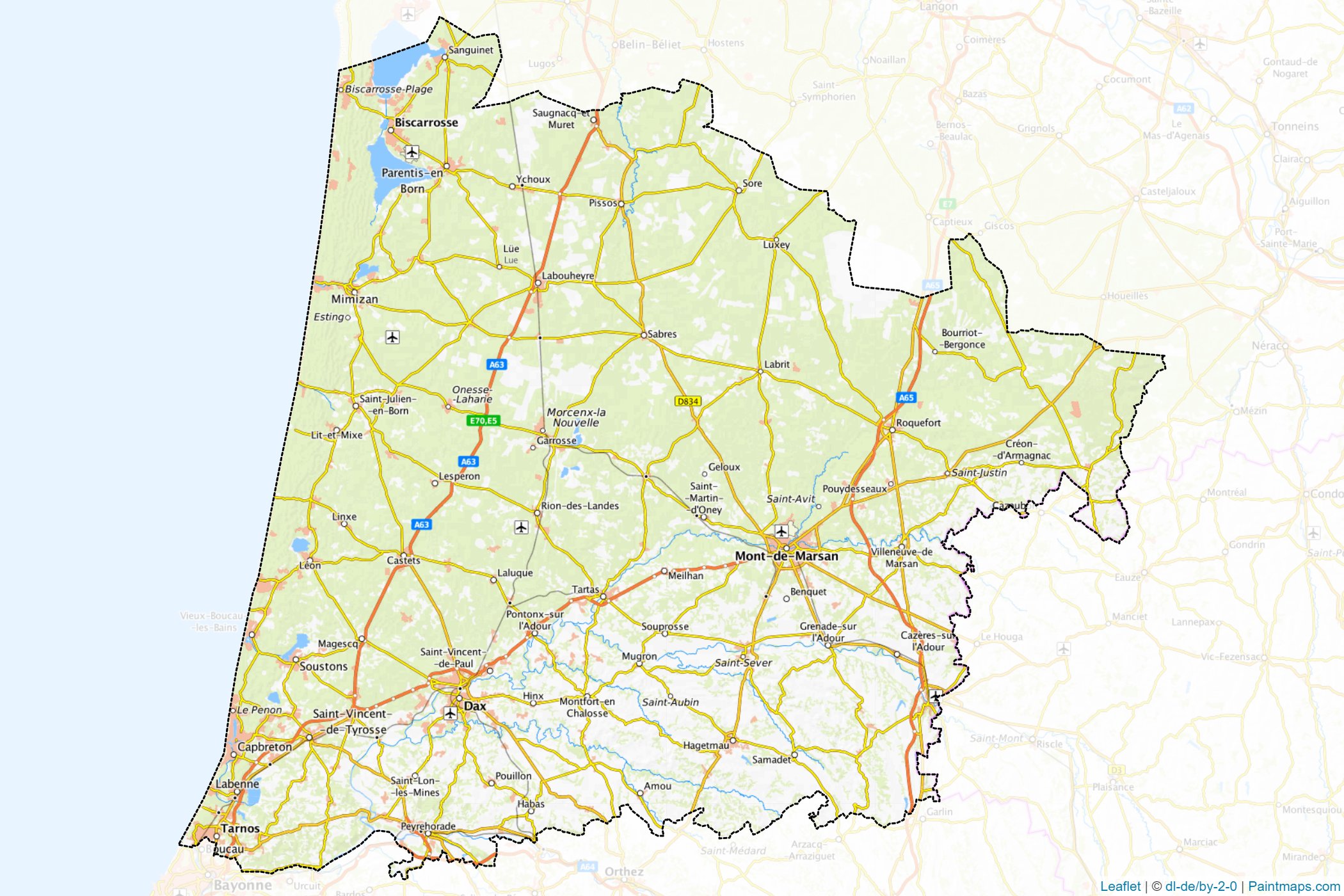 Landes (New Aquitaine) Map Cropping Samples-1