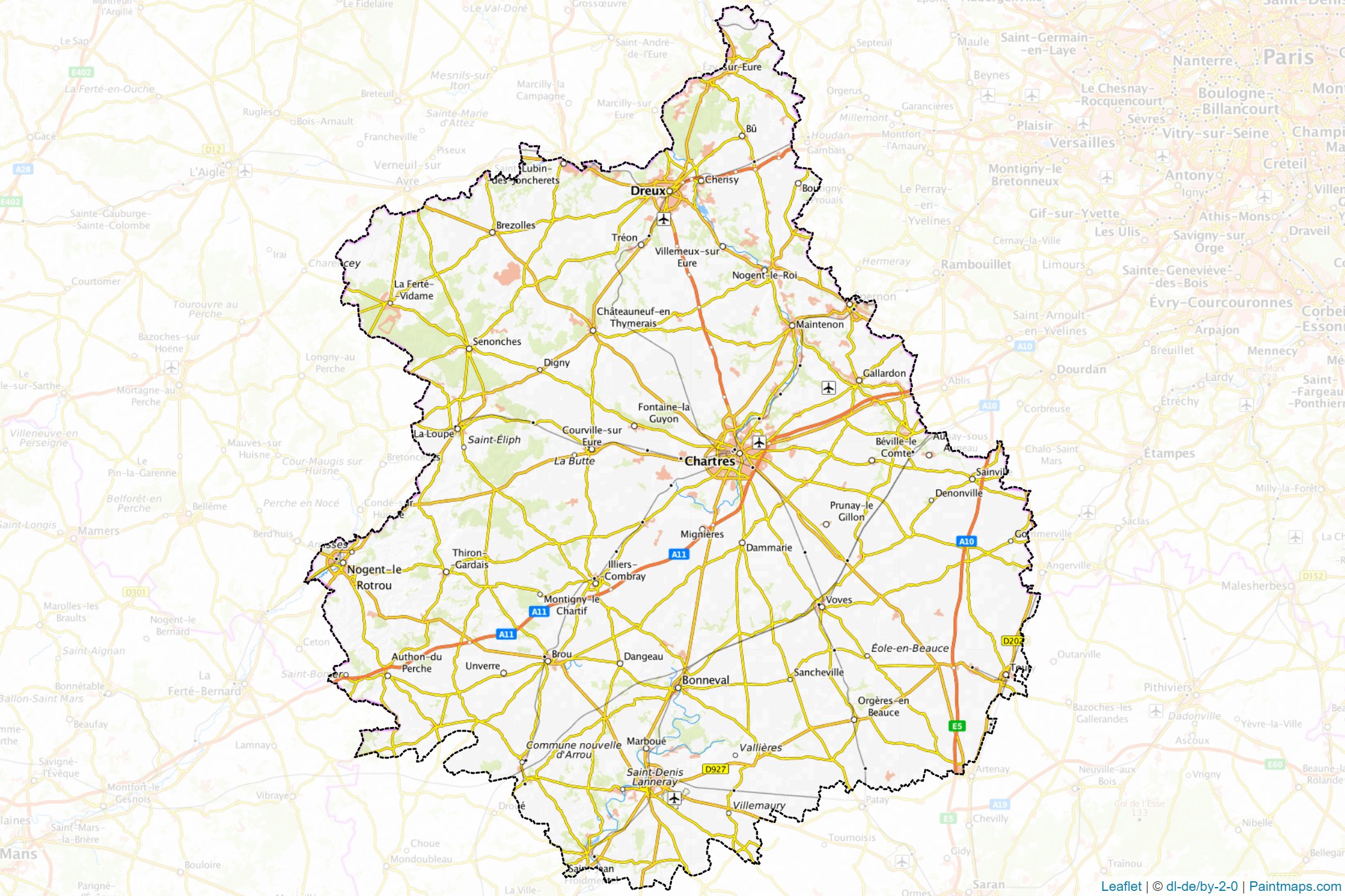 Muestras de recorte de mapas Eure-et-Loir (Centre)-1