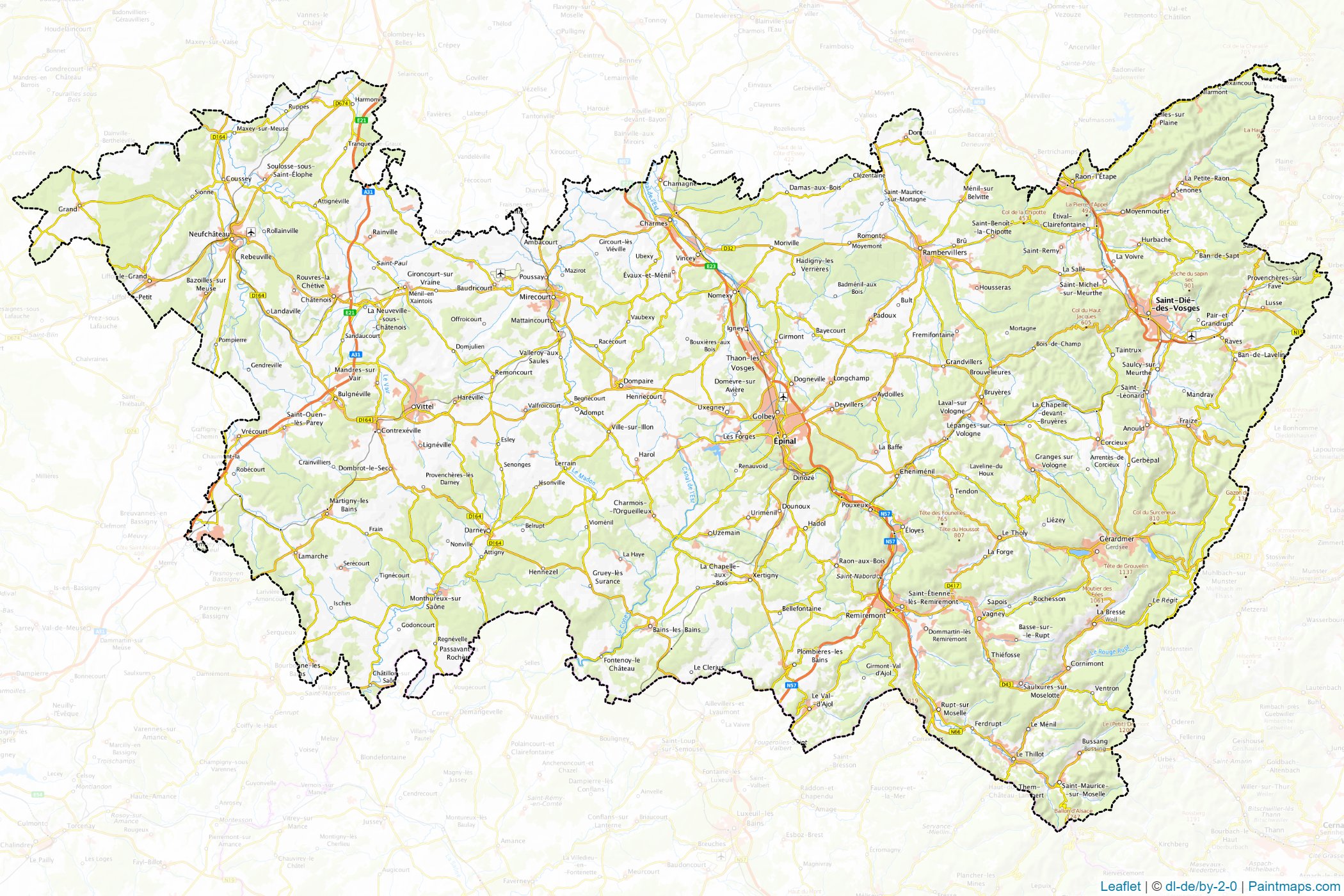 Muestras de recorte de mapas Vosges (Great East)-1