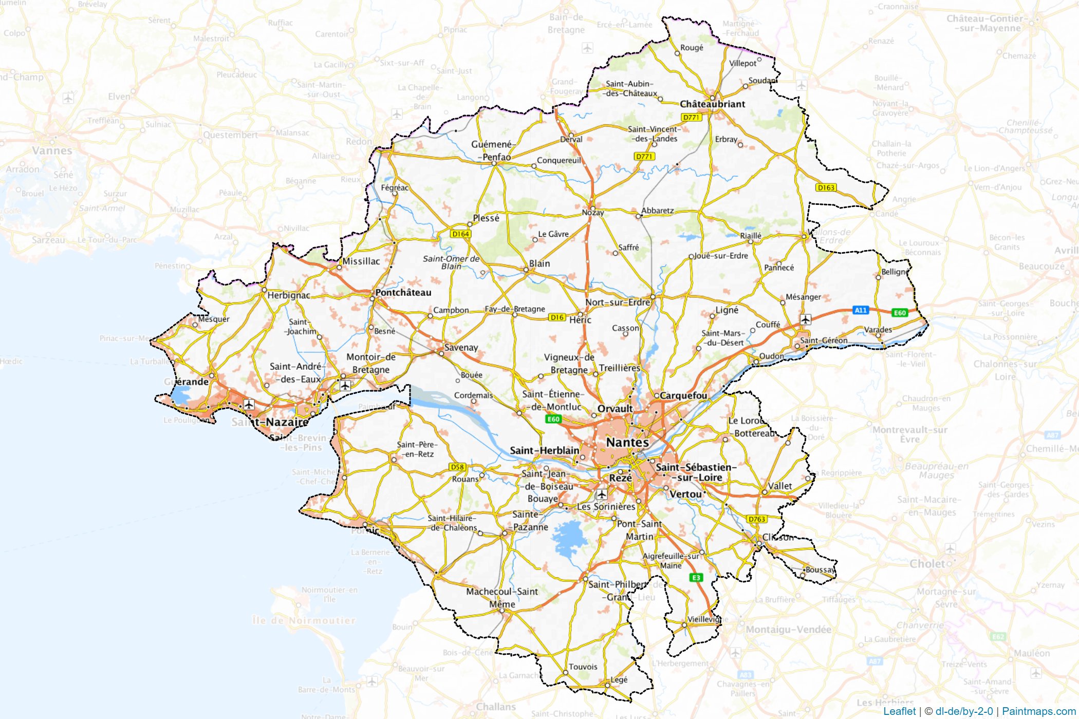 Loire-Atlantique (Pays de la Loire) Map Cropping Samples-1