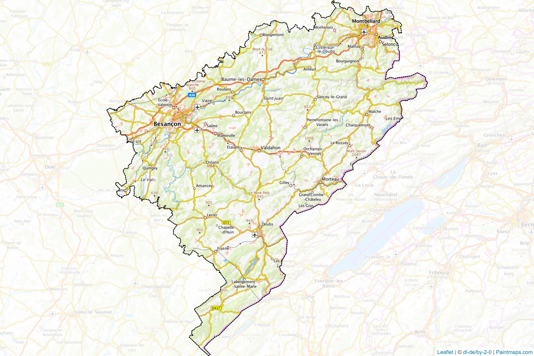 Doubs (Burgundy-Franche-Comte) Map Cropping Samples-1