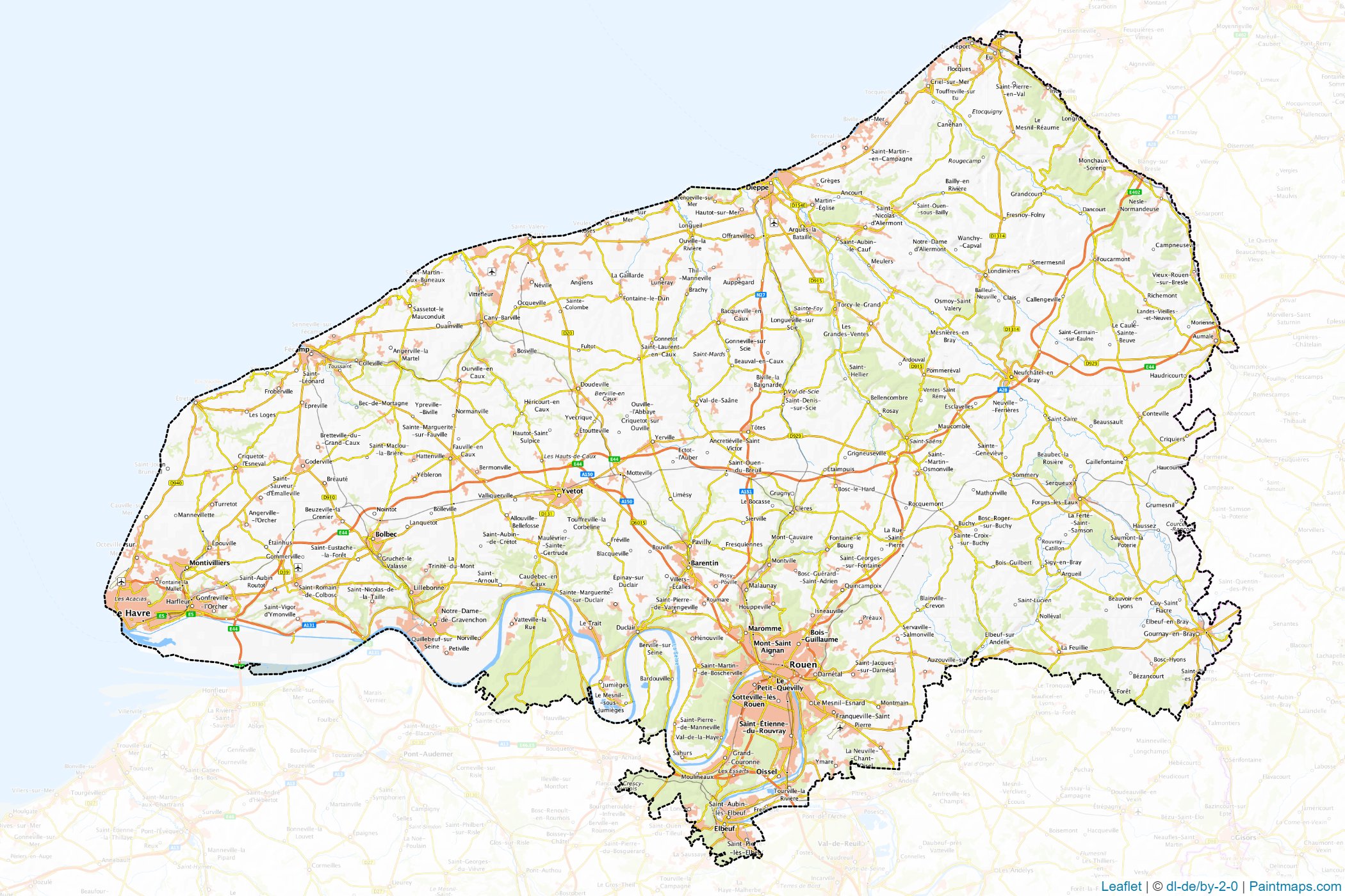 Seine-Maritime (Normandy) Map Cropping Samples-1