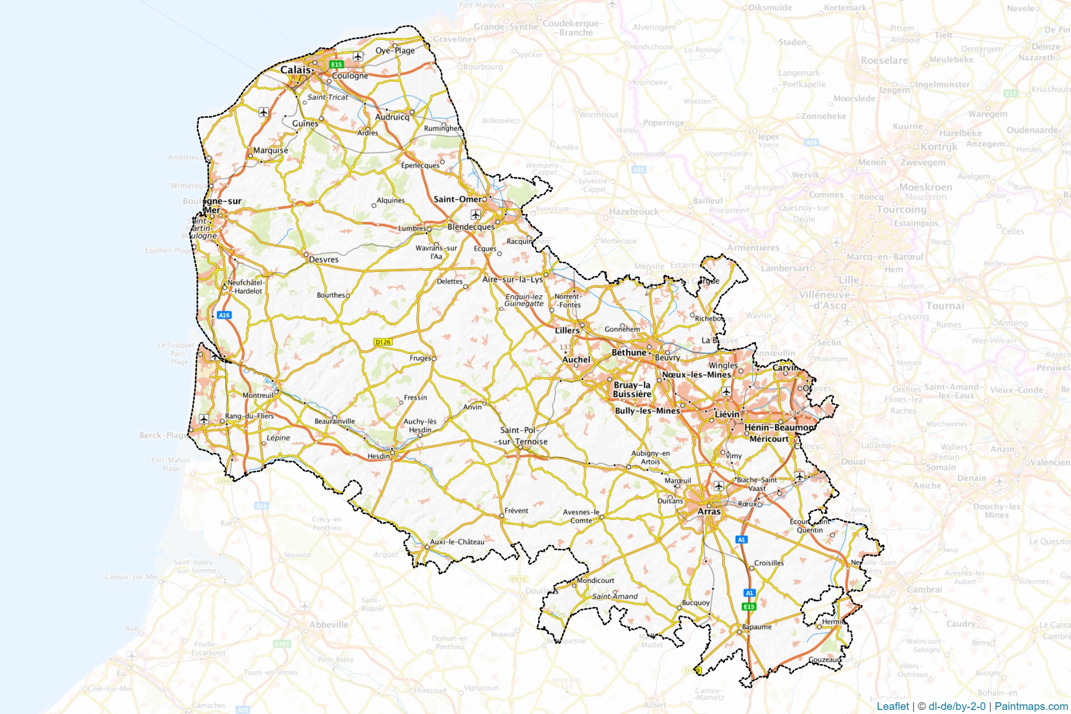 Pas-de-Calais (Hauts-de-France) Haritası Örnekleri-1