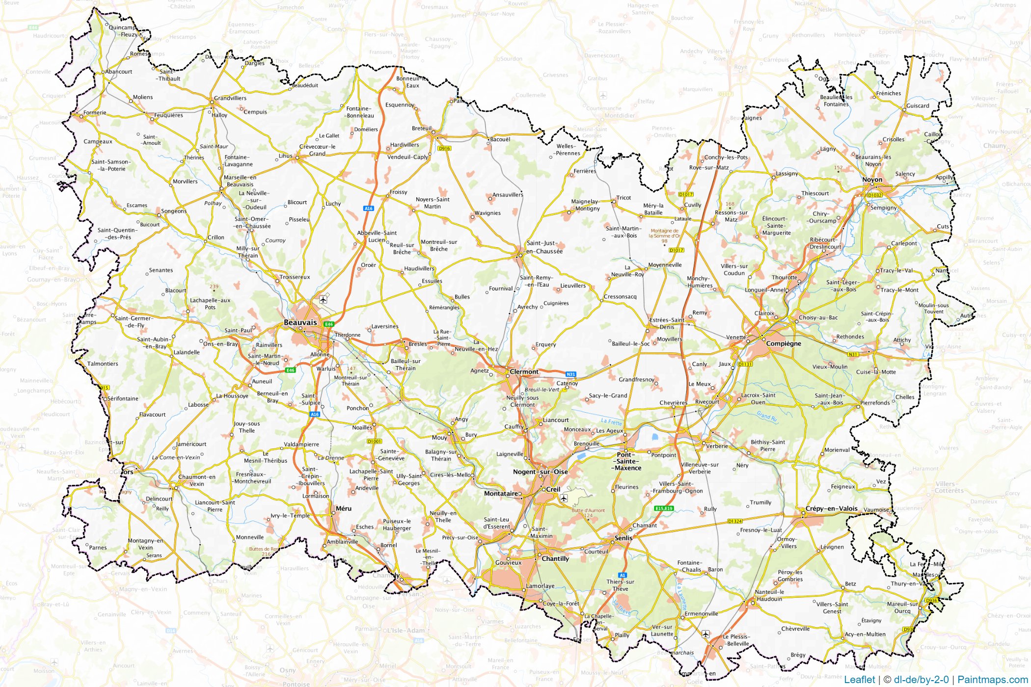 Oise (Hauts-de-France) Haritası Örnekleri-1