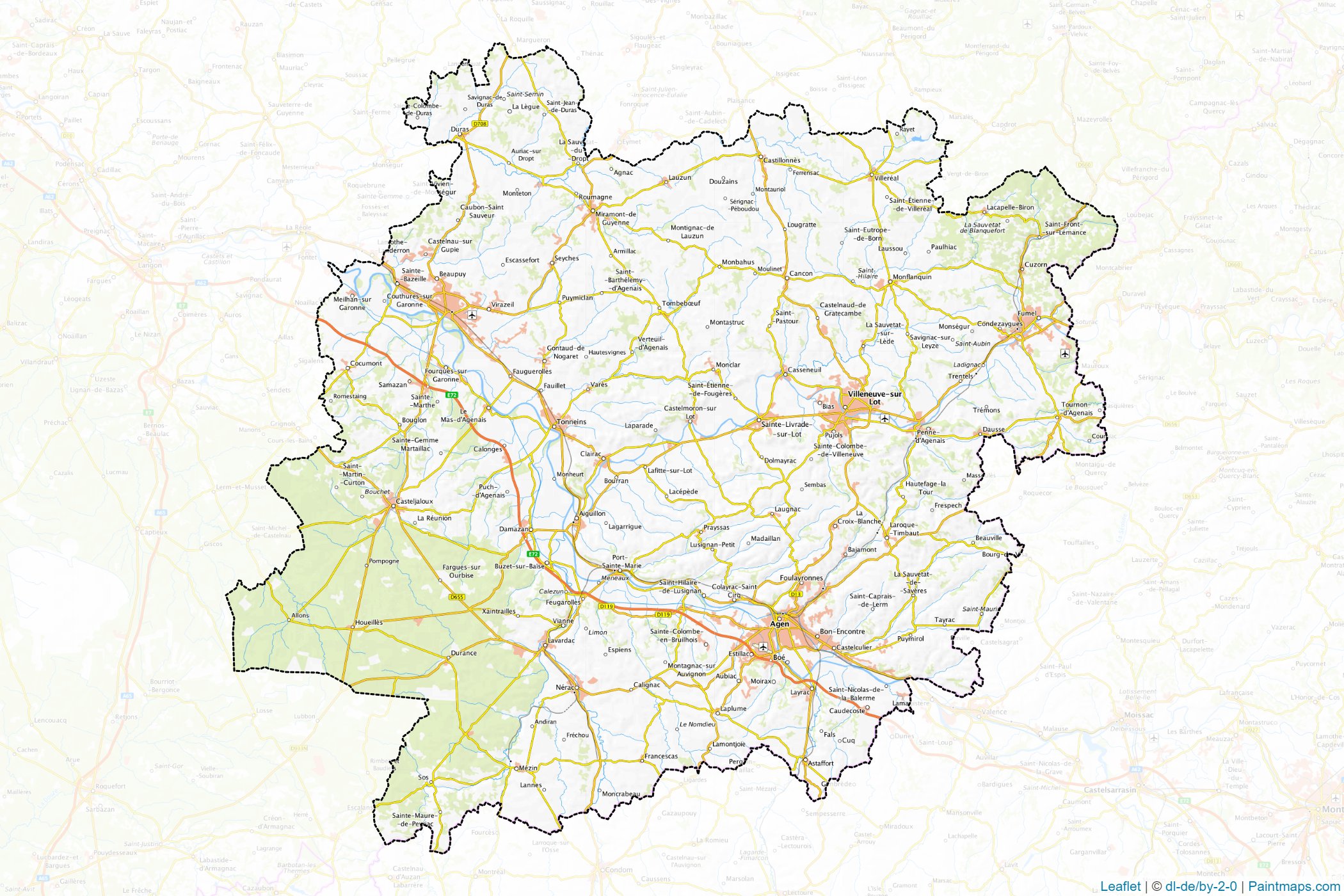 Lot-et-Garonne (Nouvelle-Aquitaine) Haritası Örnekleri-1