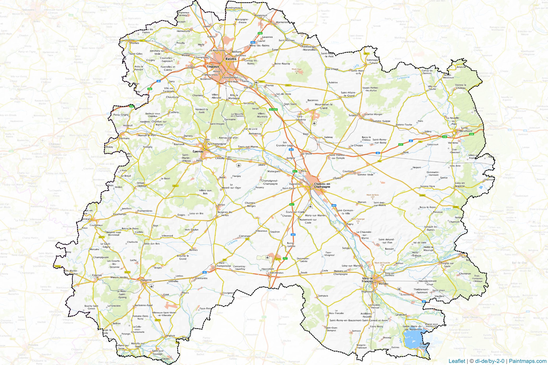 Muestras de recorte de mapas Marne (Great East)-1