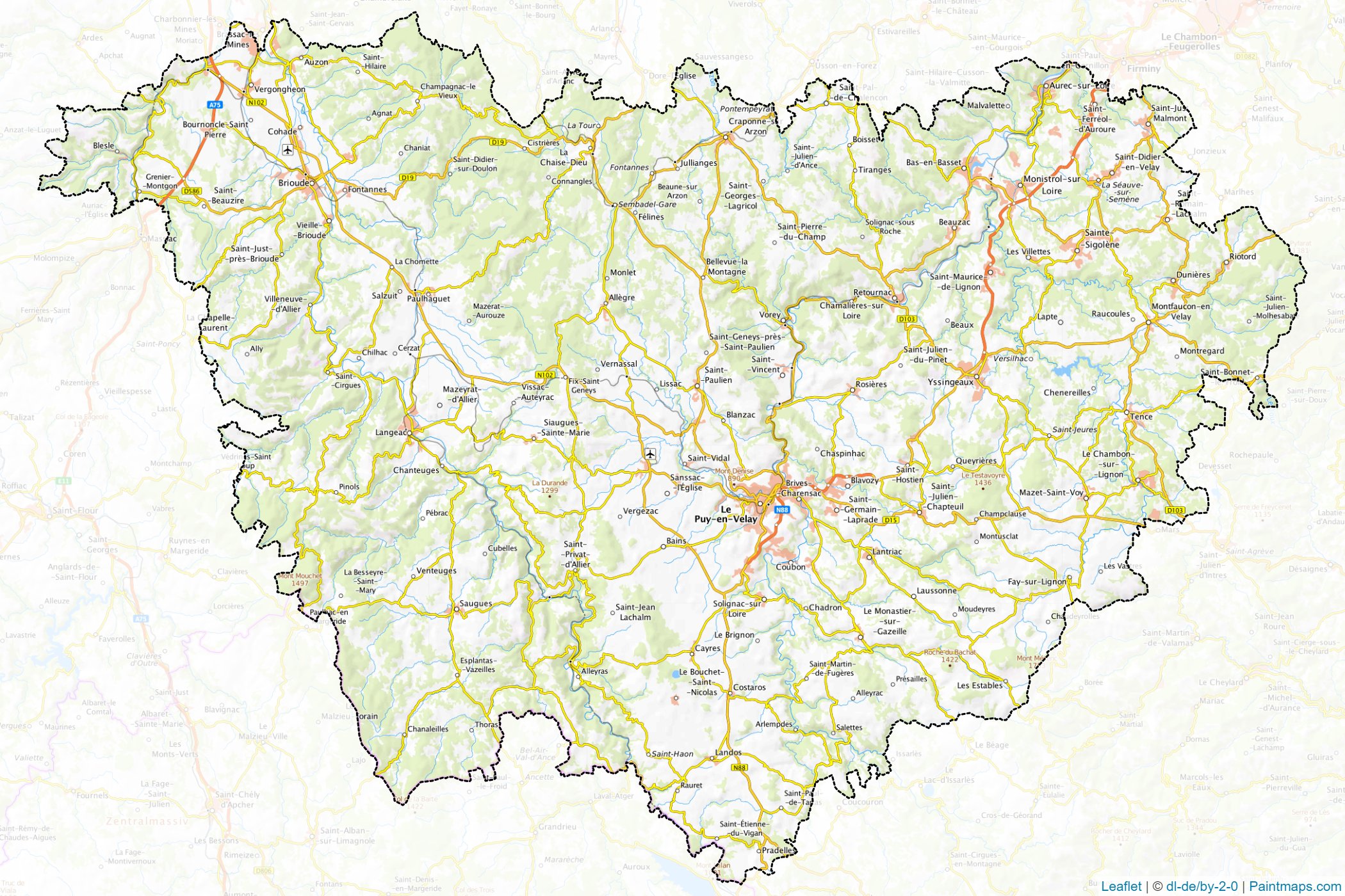 Haute-Loire (Auvergne-Rhone-Alpes) Map Cropping Samples-1