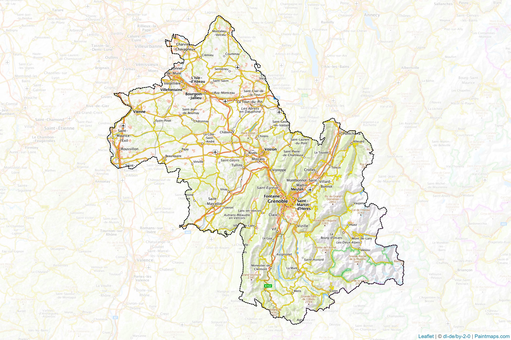 Isère (Auvergne-Rhone-Alpes) Map Cropping Samples-1