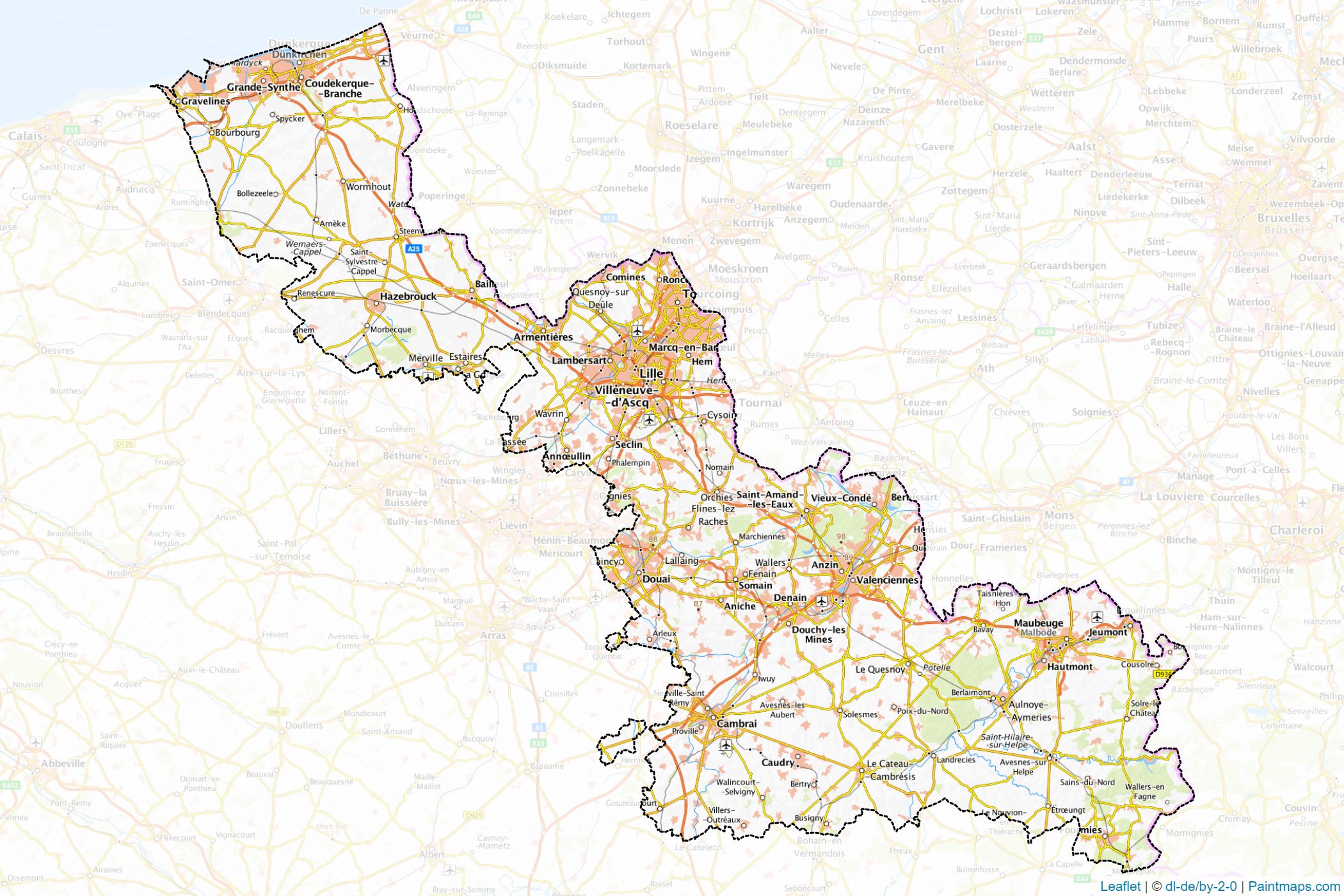 Muestras de recorte de mapas Nord (Upper France)-1