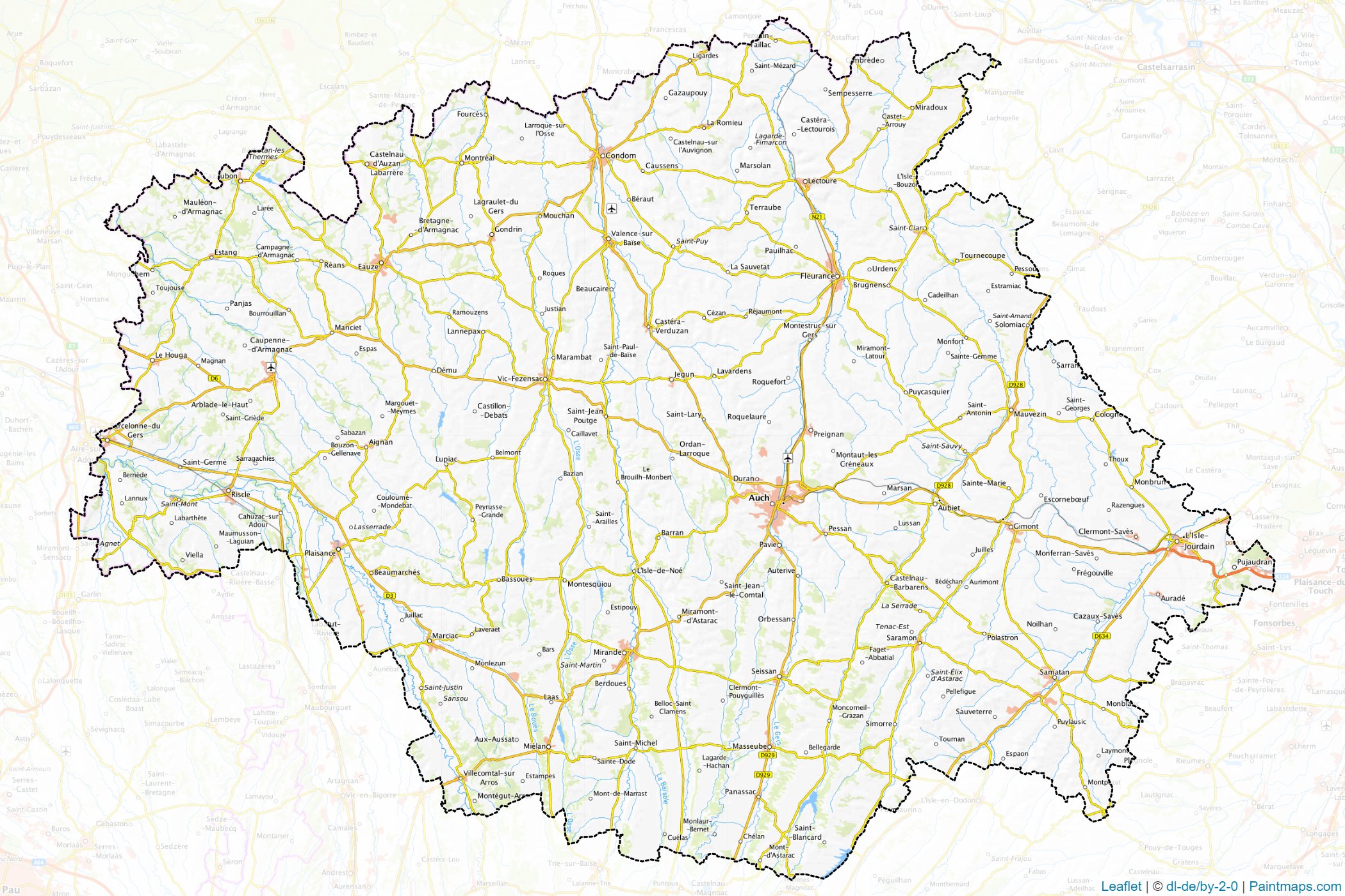 Gers (Occitania) Map Cropping Samples-1