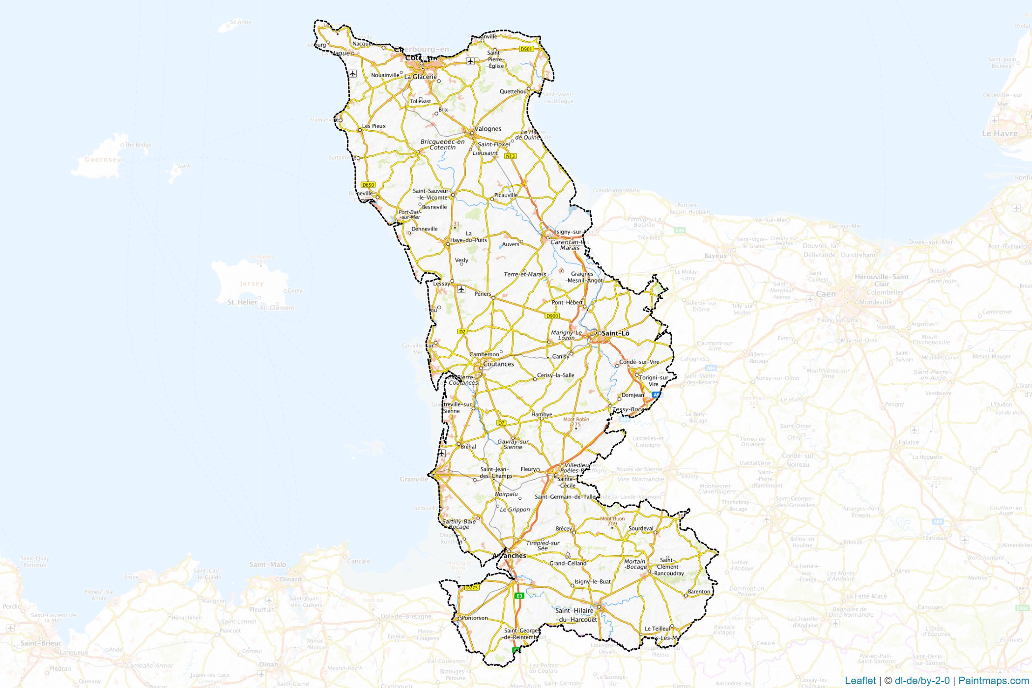 Manche (Normandy) Map Cropping Samples-1