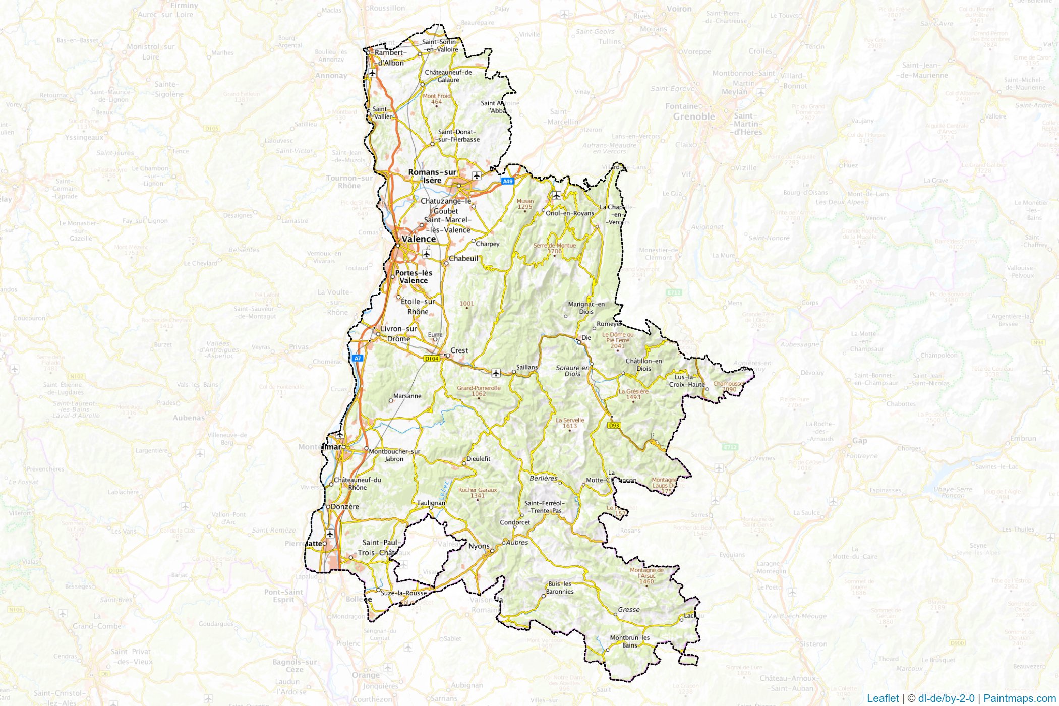 Drôme (Auvergne-Rhone-Alpes) Map Cropping Samples-1