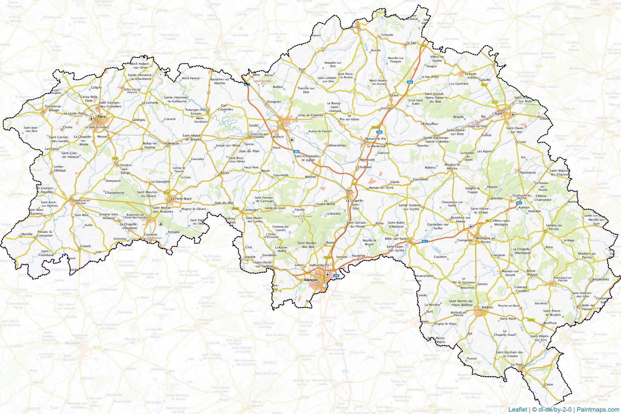 Orne (Normandy) Map Cropping Samples-1