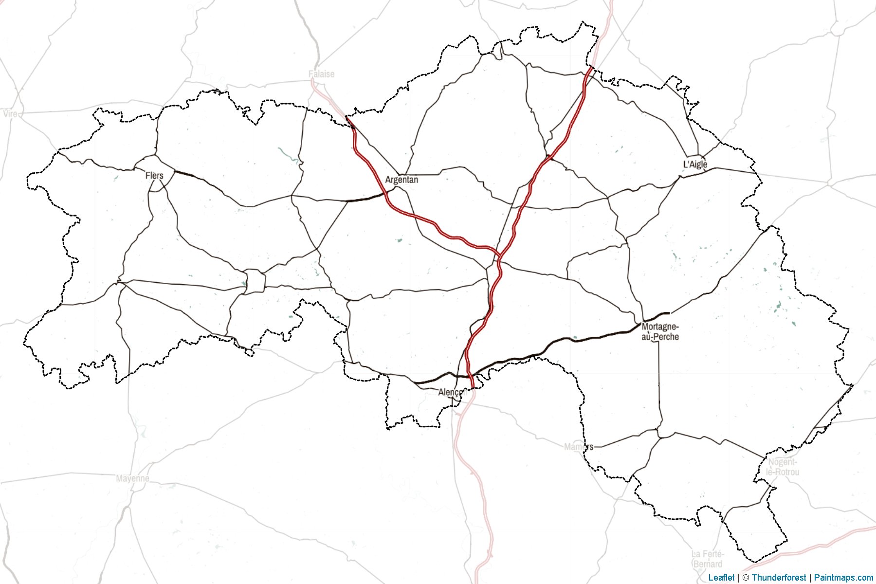 Muestras de recorte de mapas Orne (Normandy)-2