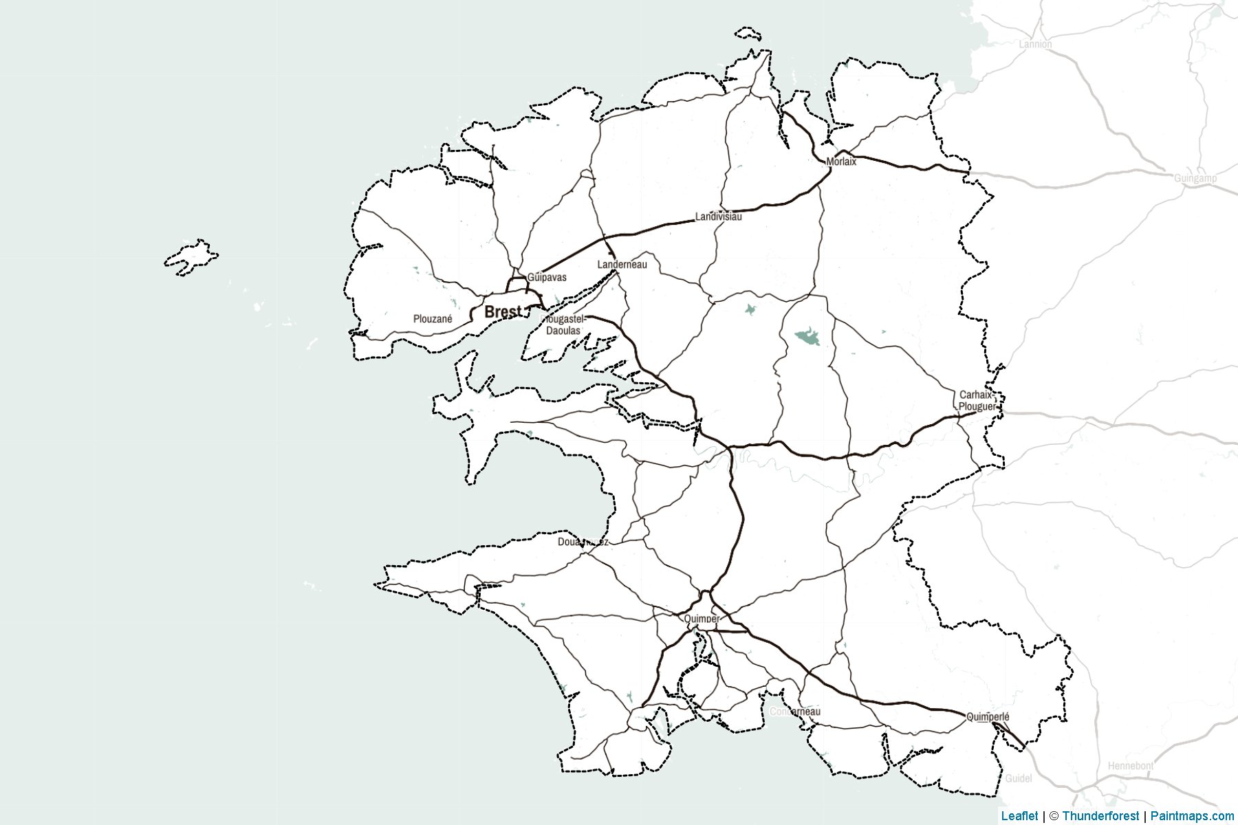 Finistère (Brittany) Map Cropping Samples-2