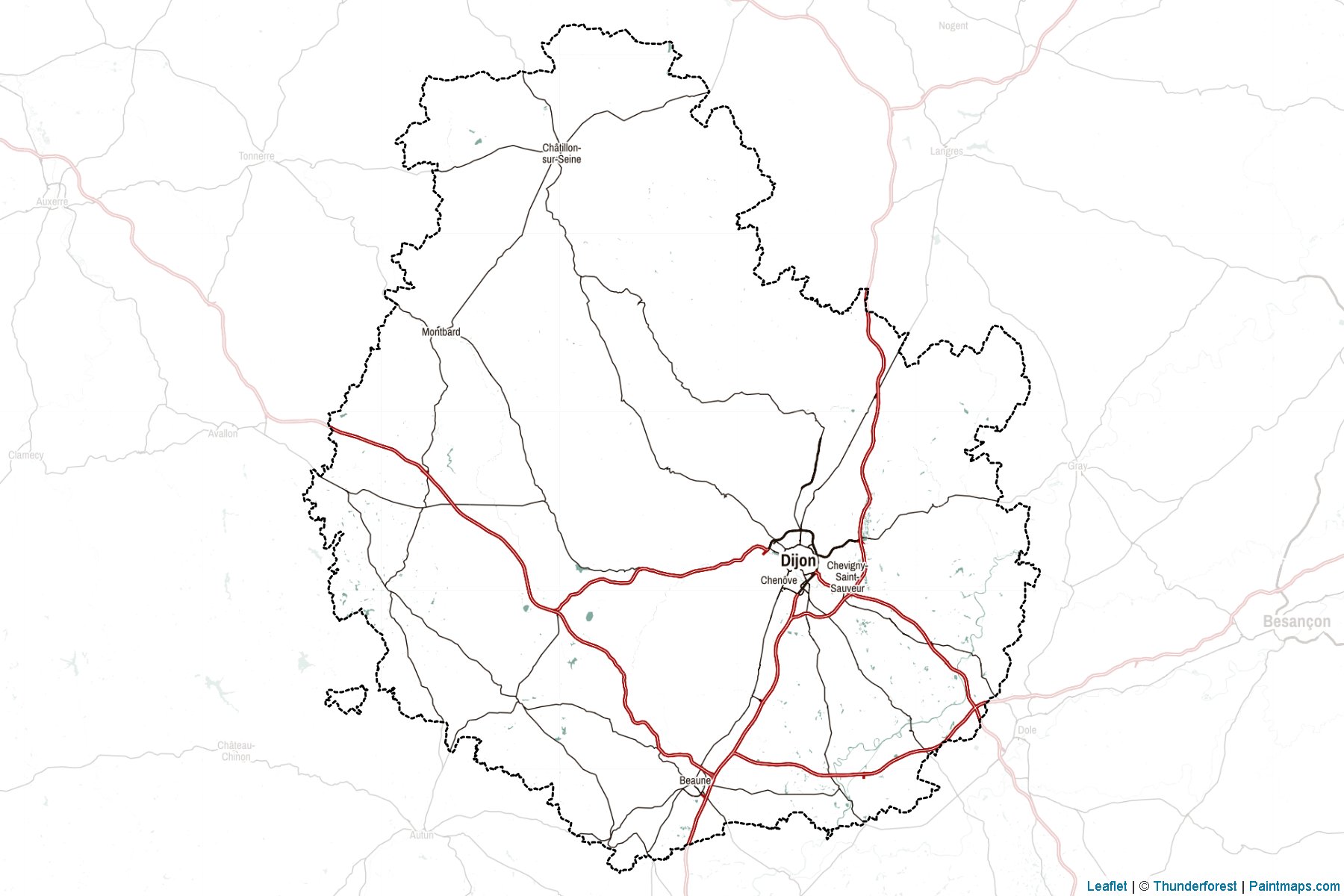 Cote d'Or (Burgundy-Franche-Comte) Map Cropping Samples-2