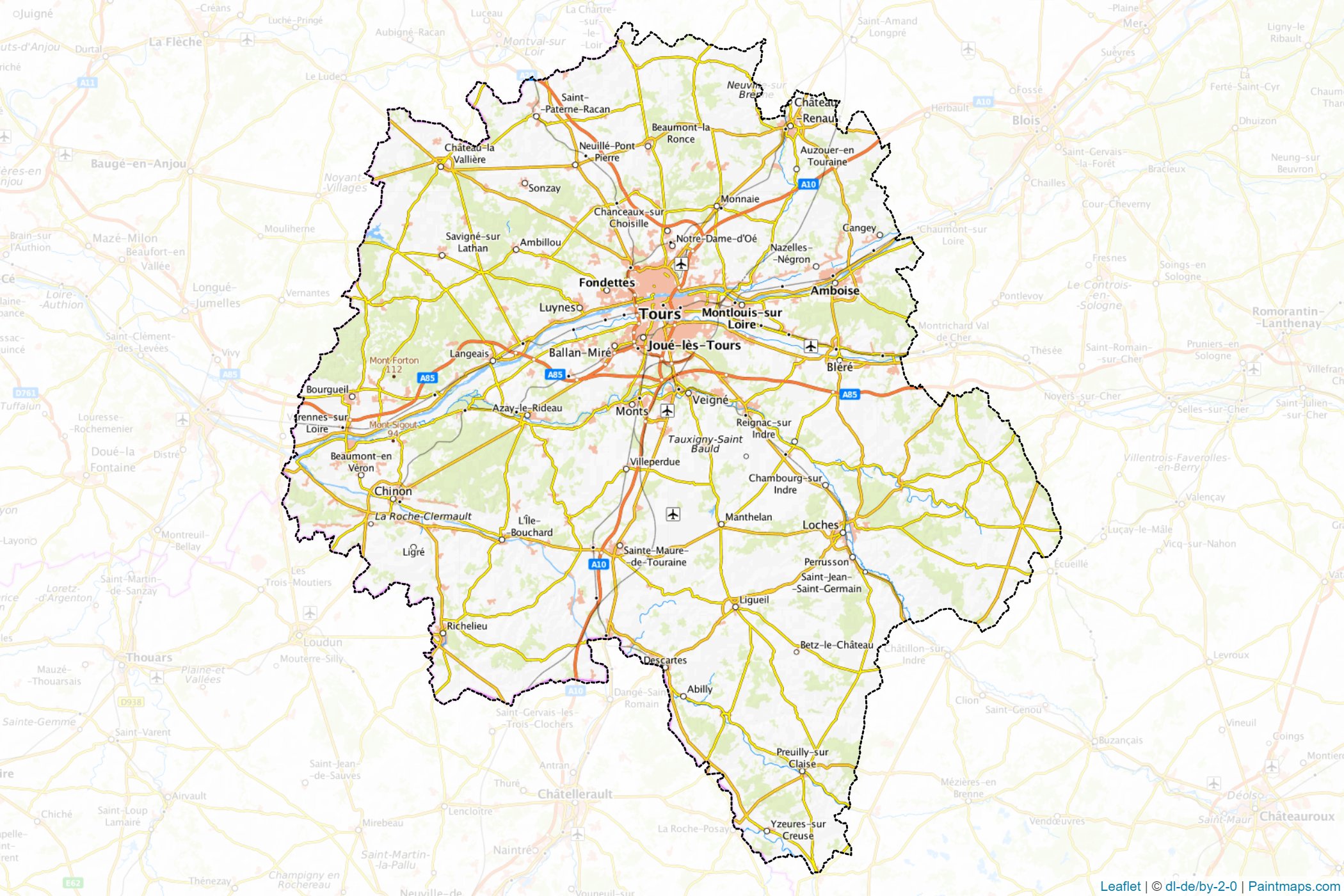 Indre-et-Loire (Centre) Map Cropping Samples-1