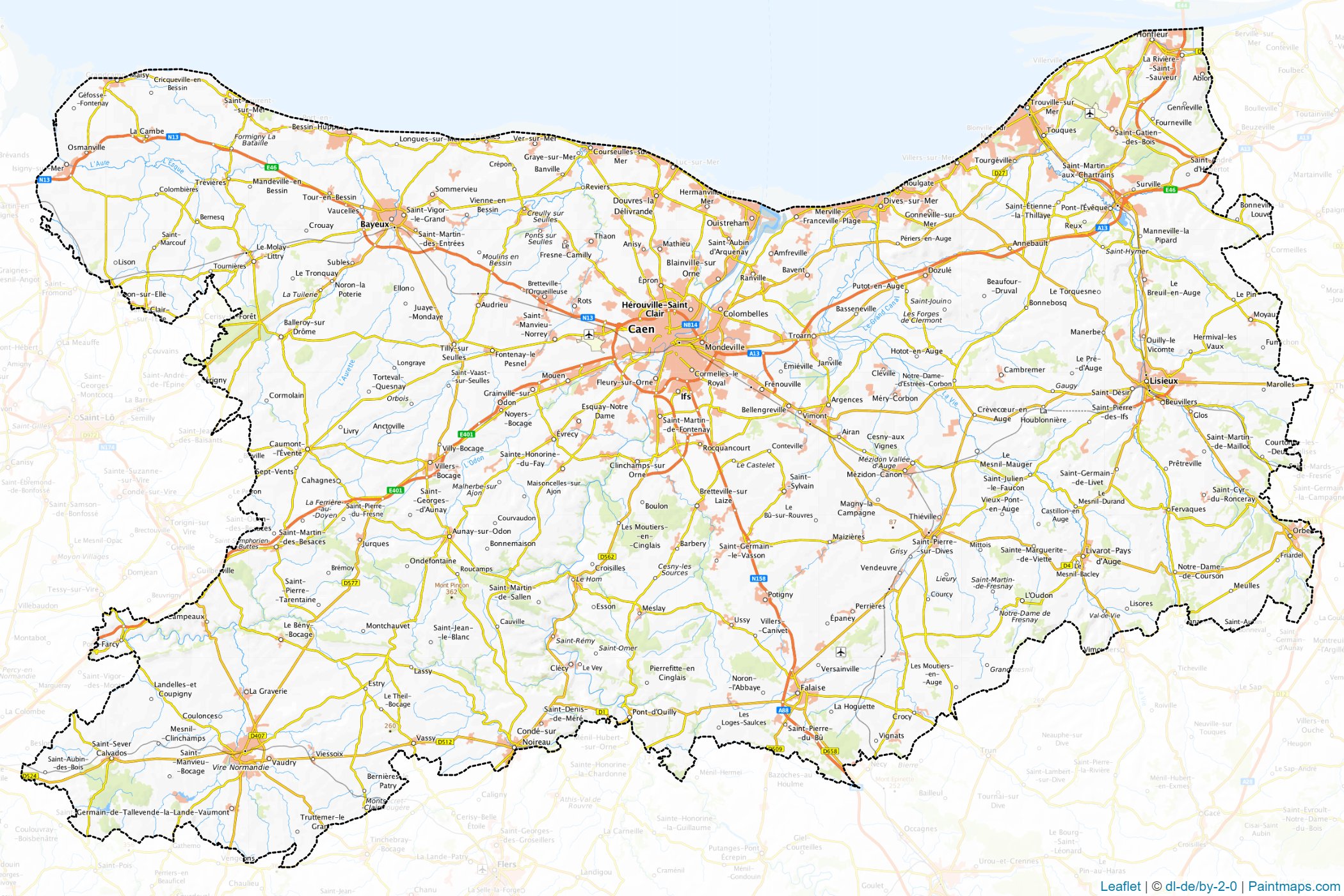 Calvados (Normandy) Map Cropping Samples-1