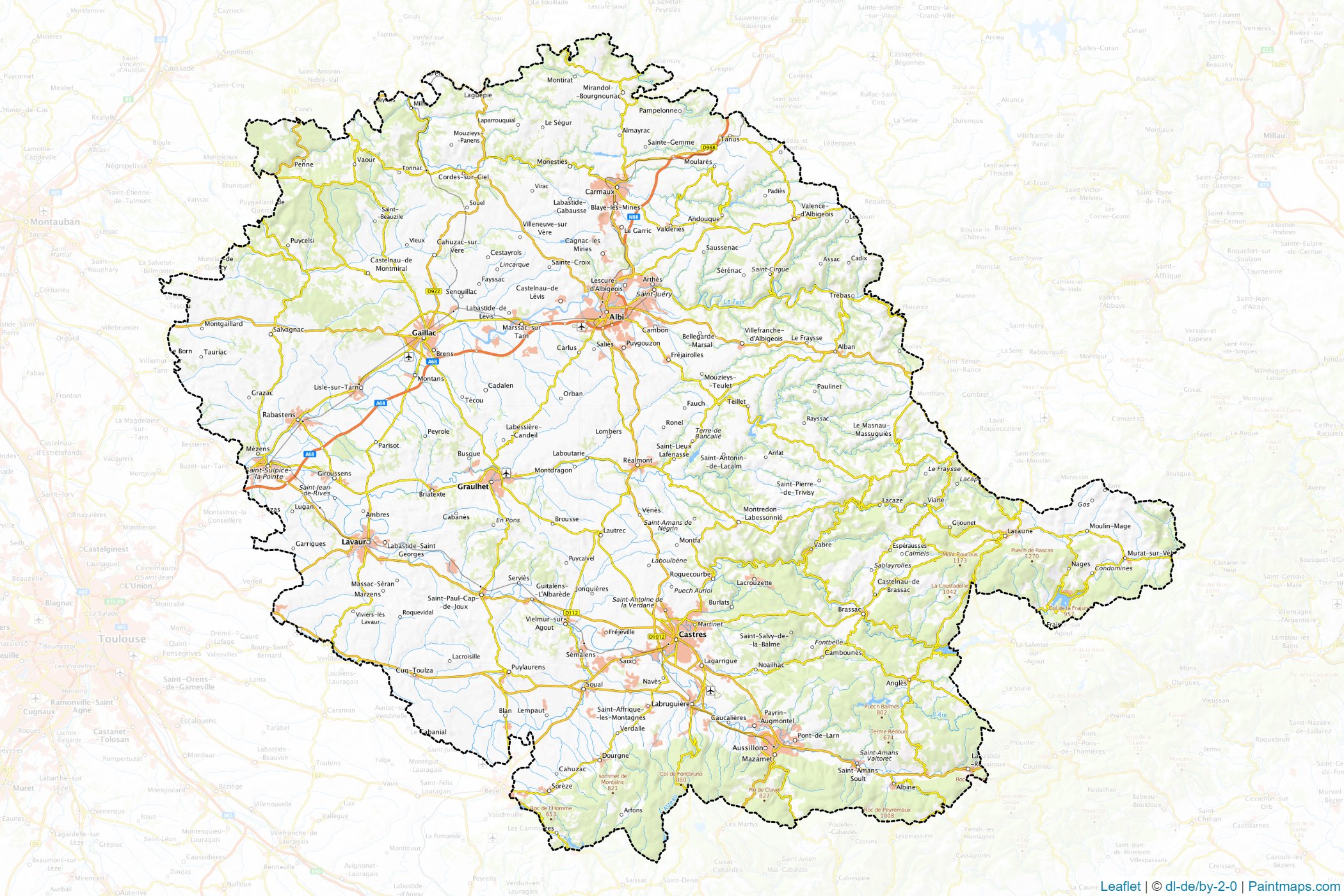 Tarn (Occitanie) Haritası Örnekleri-1