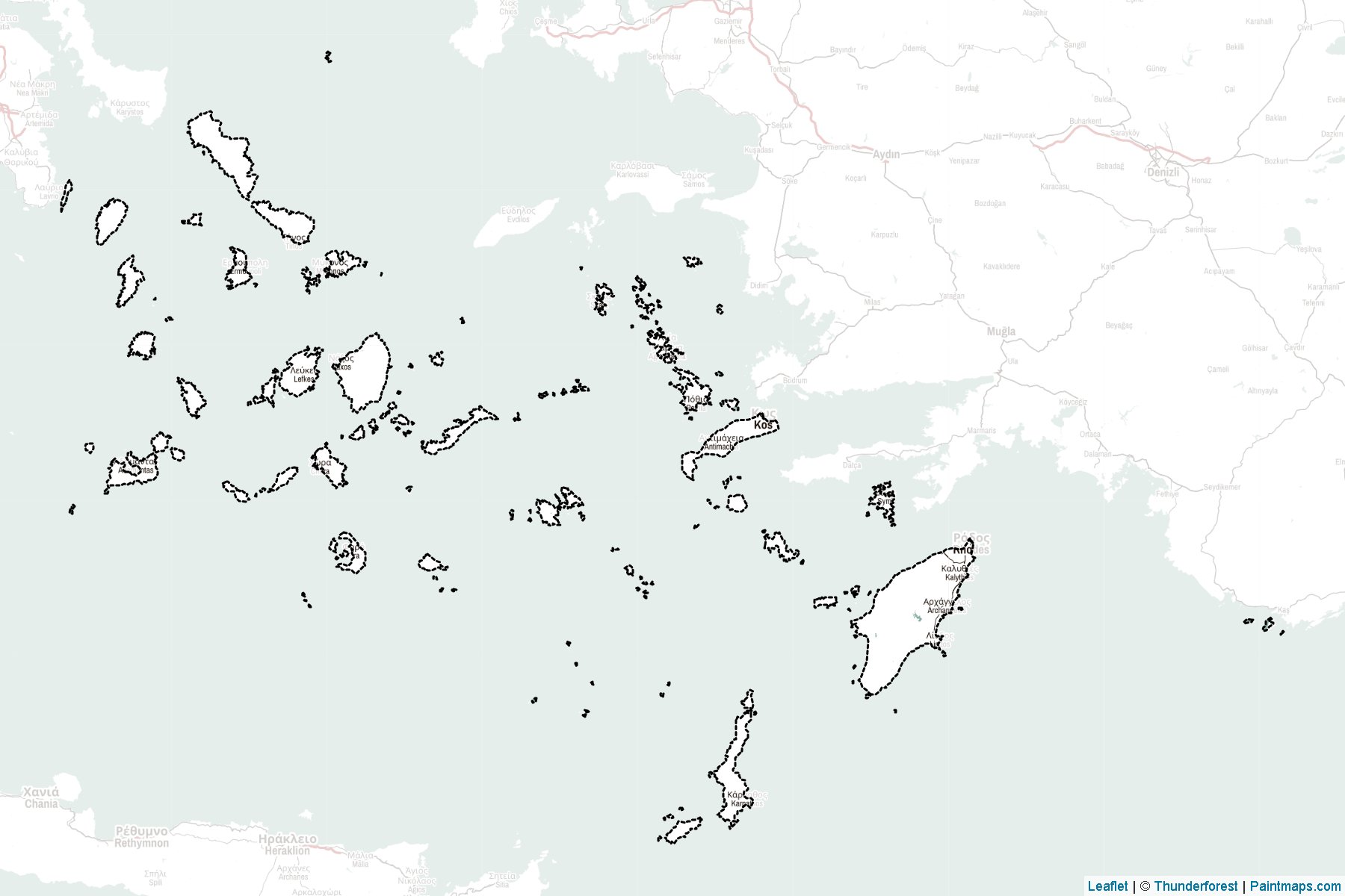 Muestras de recorte de mapas South Aegean (Grecia)-2