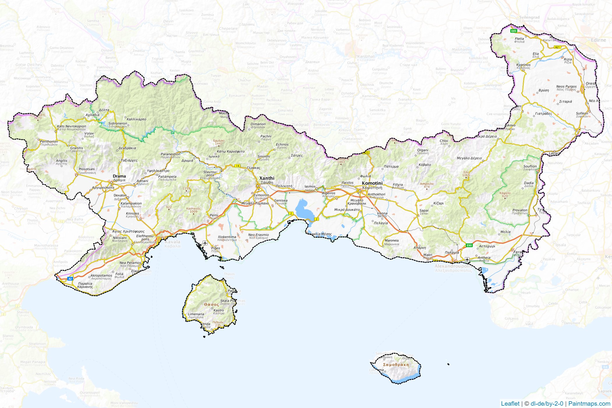 East Macedonia and Thrace (Greece) Map Cropping Samples-1